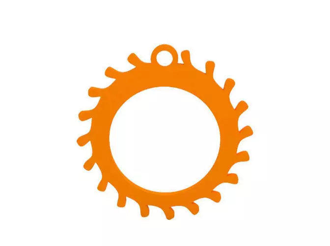 Earring orange ring with circle in middle 3D print model_0