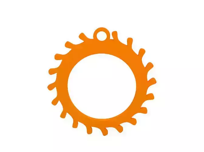 Earring orange ring with circle in middle