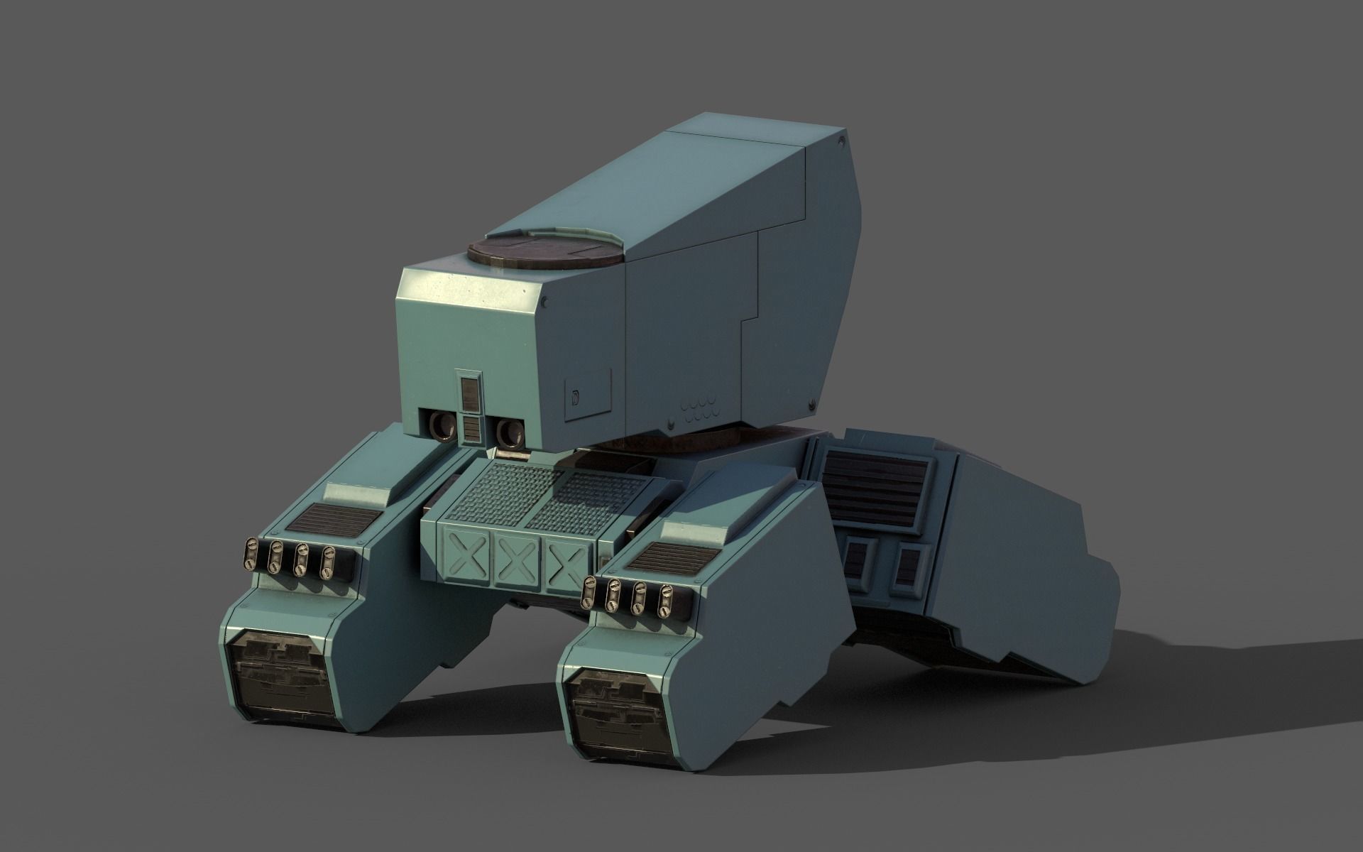 Robot tank Low-poly 3D model_1