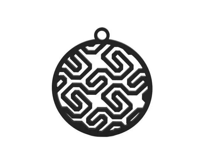 Earring maze pendant 3D print model_0