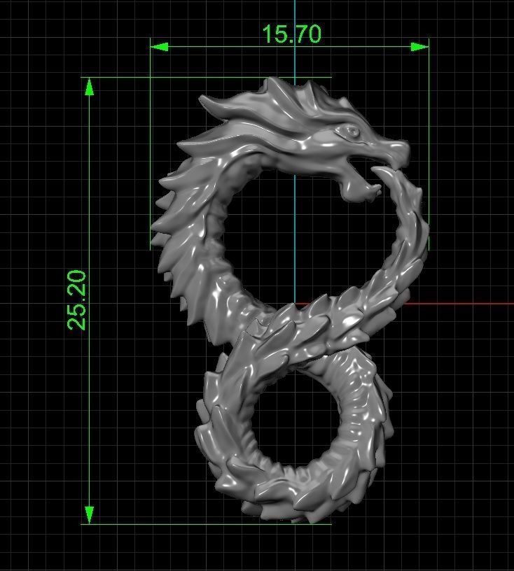 Dragon pendant 3D print model_1