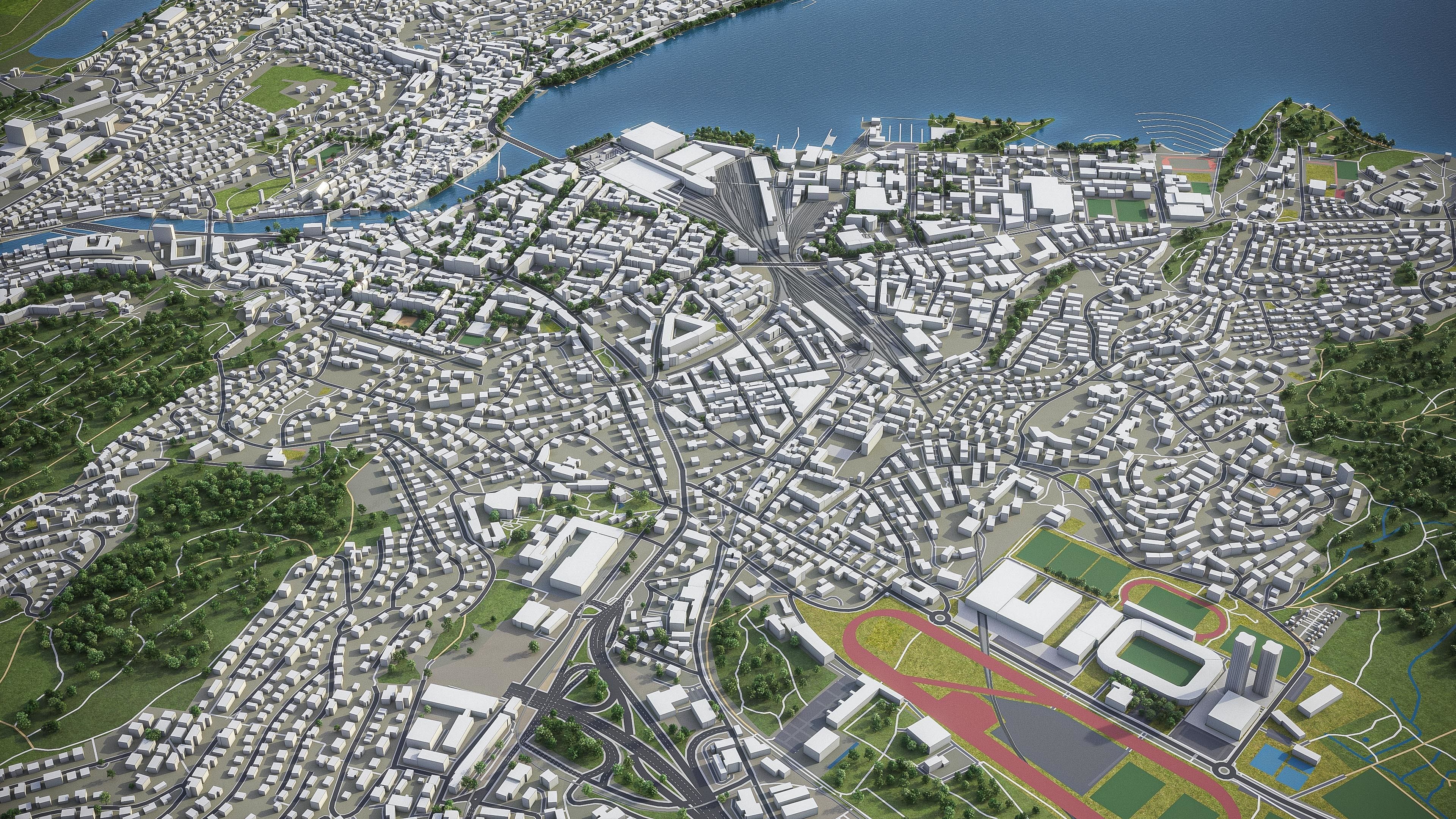 Lucerne - 3D City Model Low-poly 3D model_4