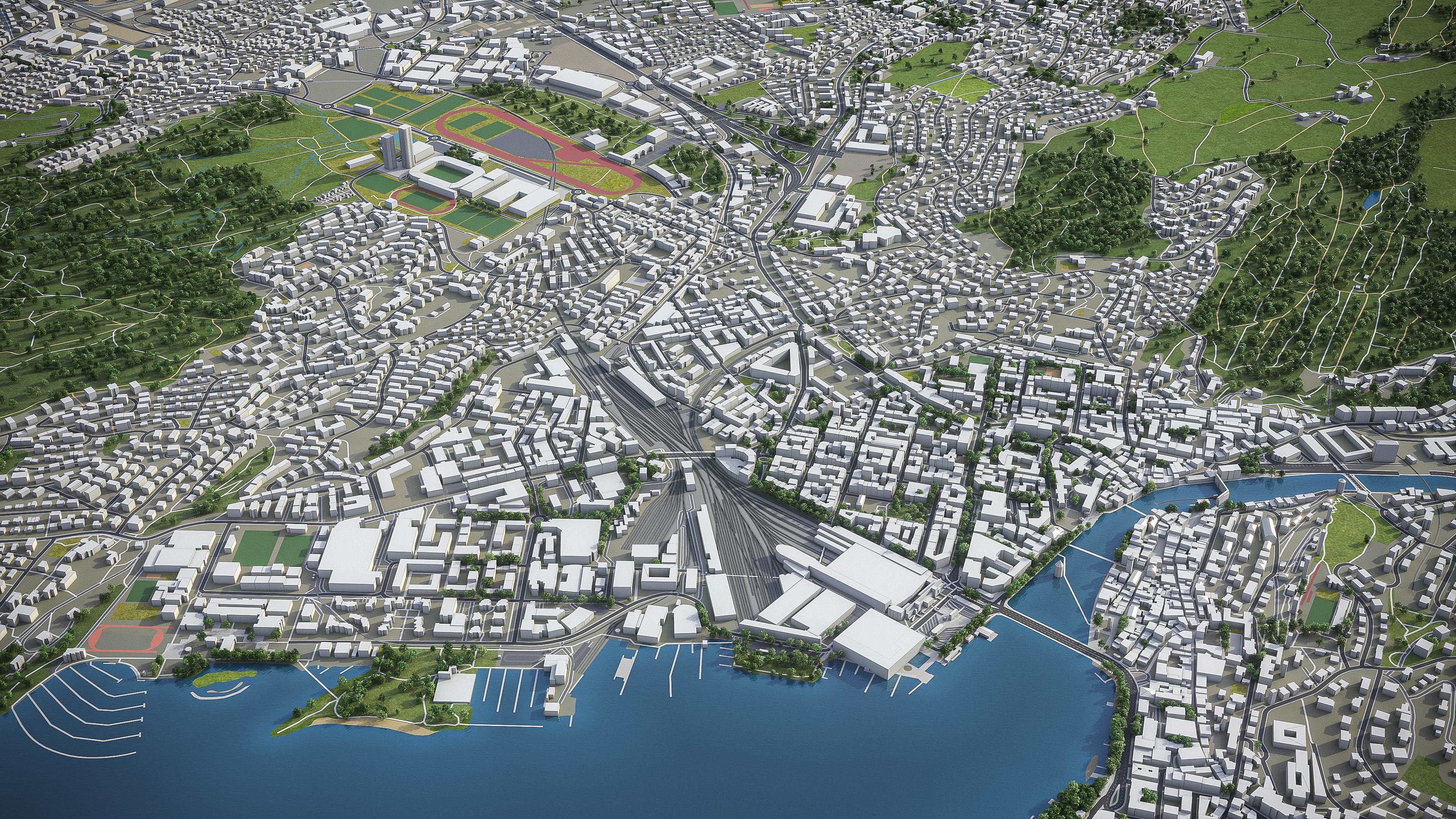 Lucerne - 3D City Model Low-poly 3D model_7