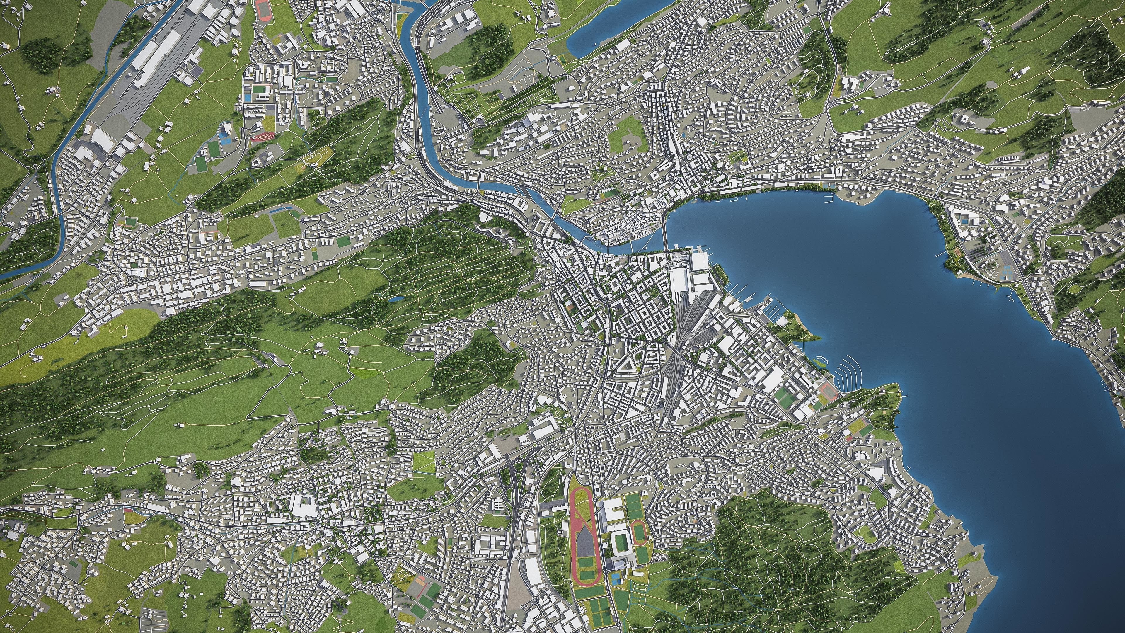 Lucerne - 3D City Model Low-poly 3D model_10