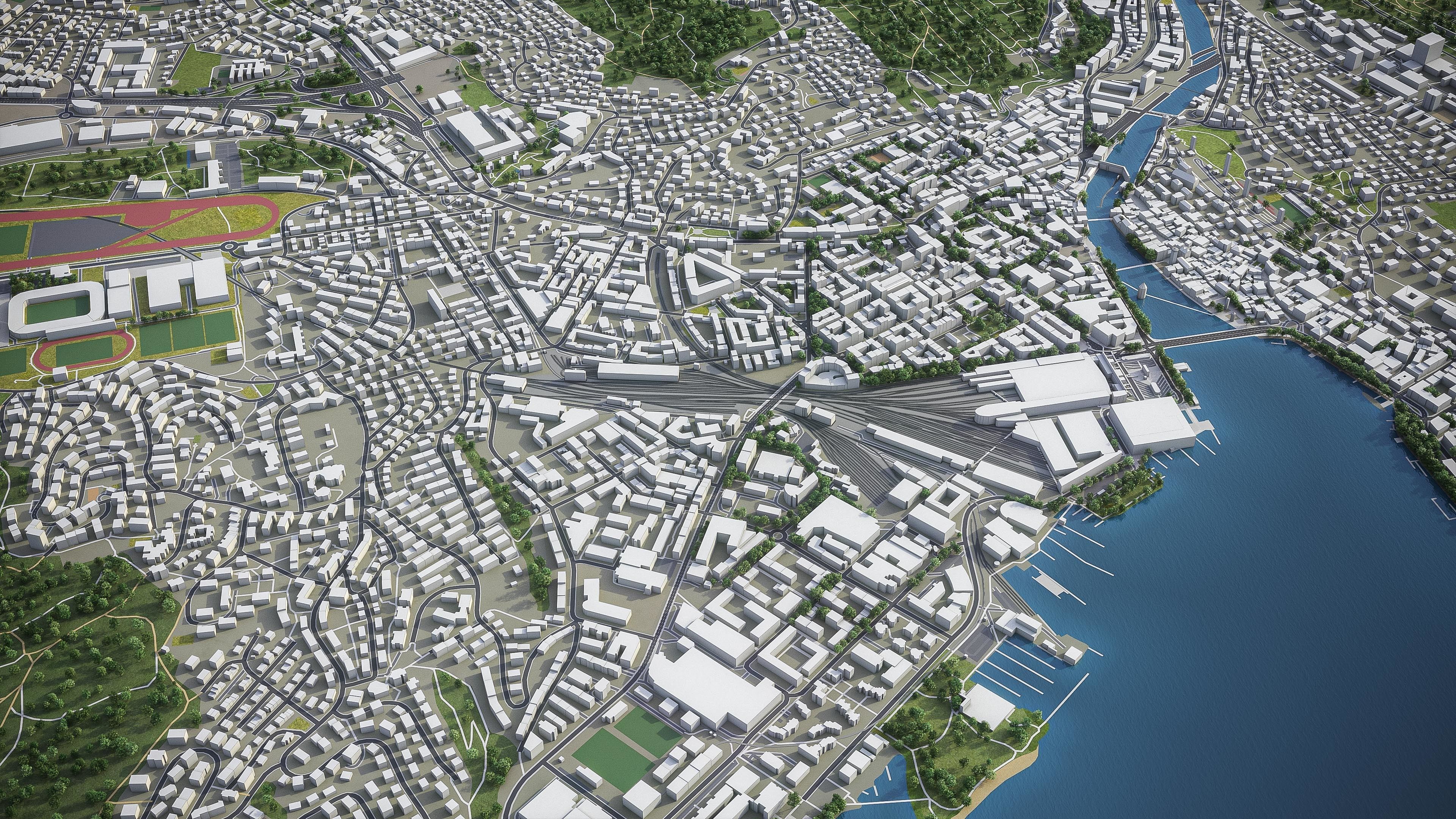 Lucerne - 3D City Model Low-poly 3D model_3
