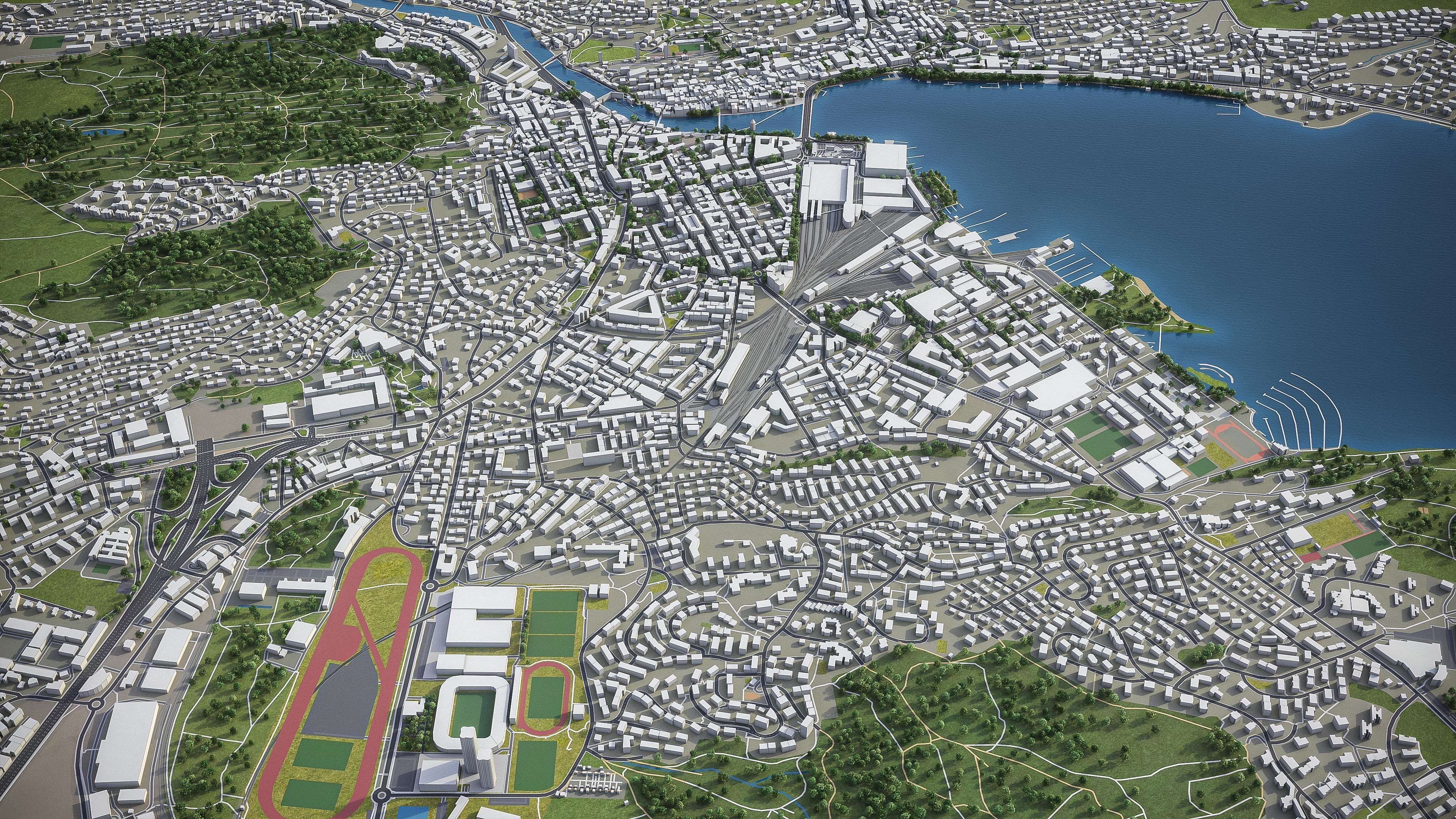Lucerne - 3D City Model Low-poly 3D model_2