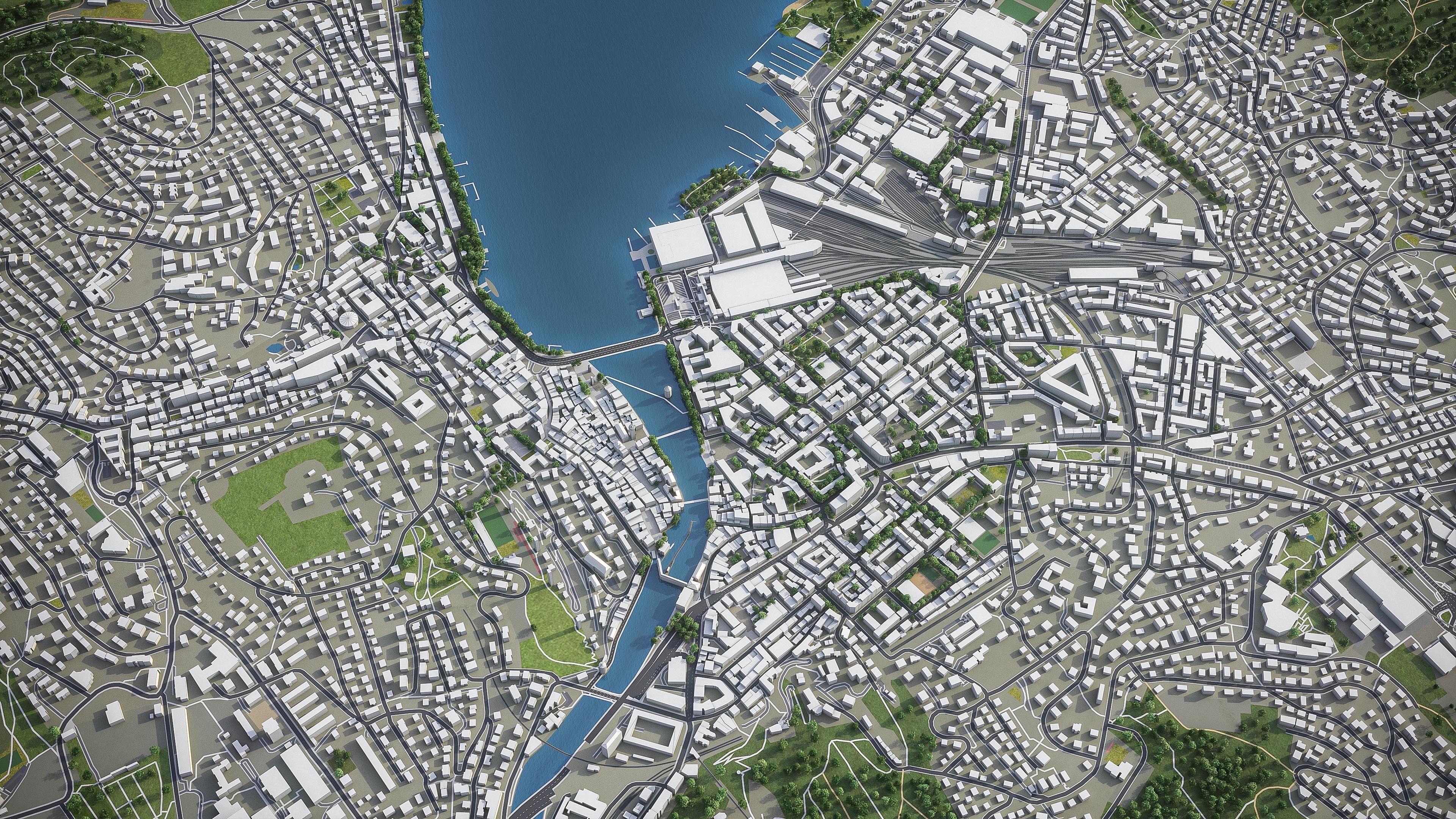 Lucerne - 3D City Model Low-poly 3D model_5