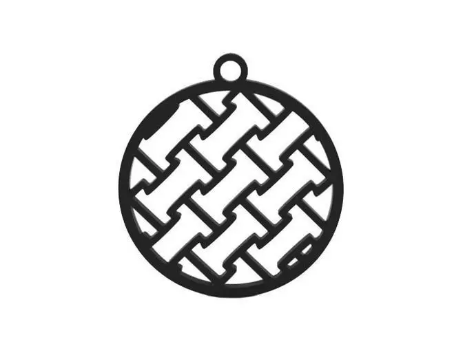 Earring pendant with lattice pattern 3D print model_0