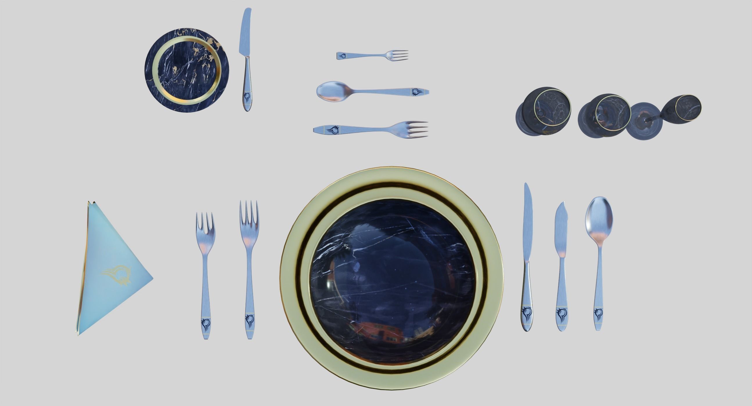 Royal Tableware 3D model_2