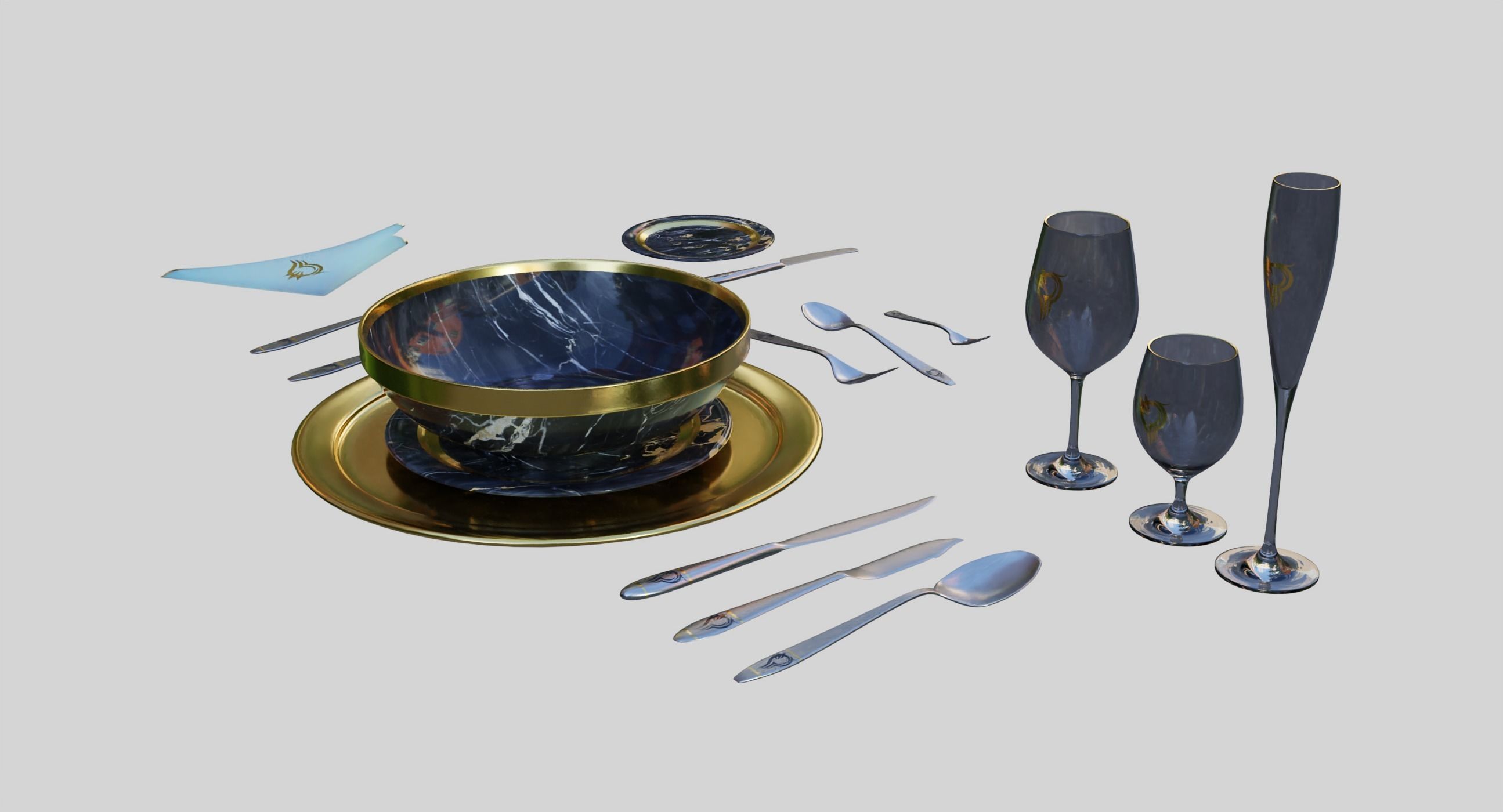 Royal Tableware 3D model_3
