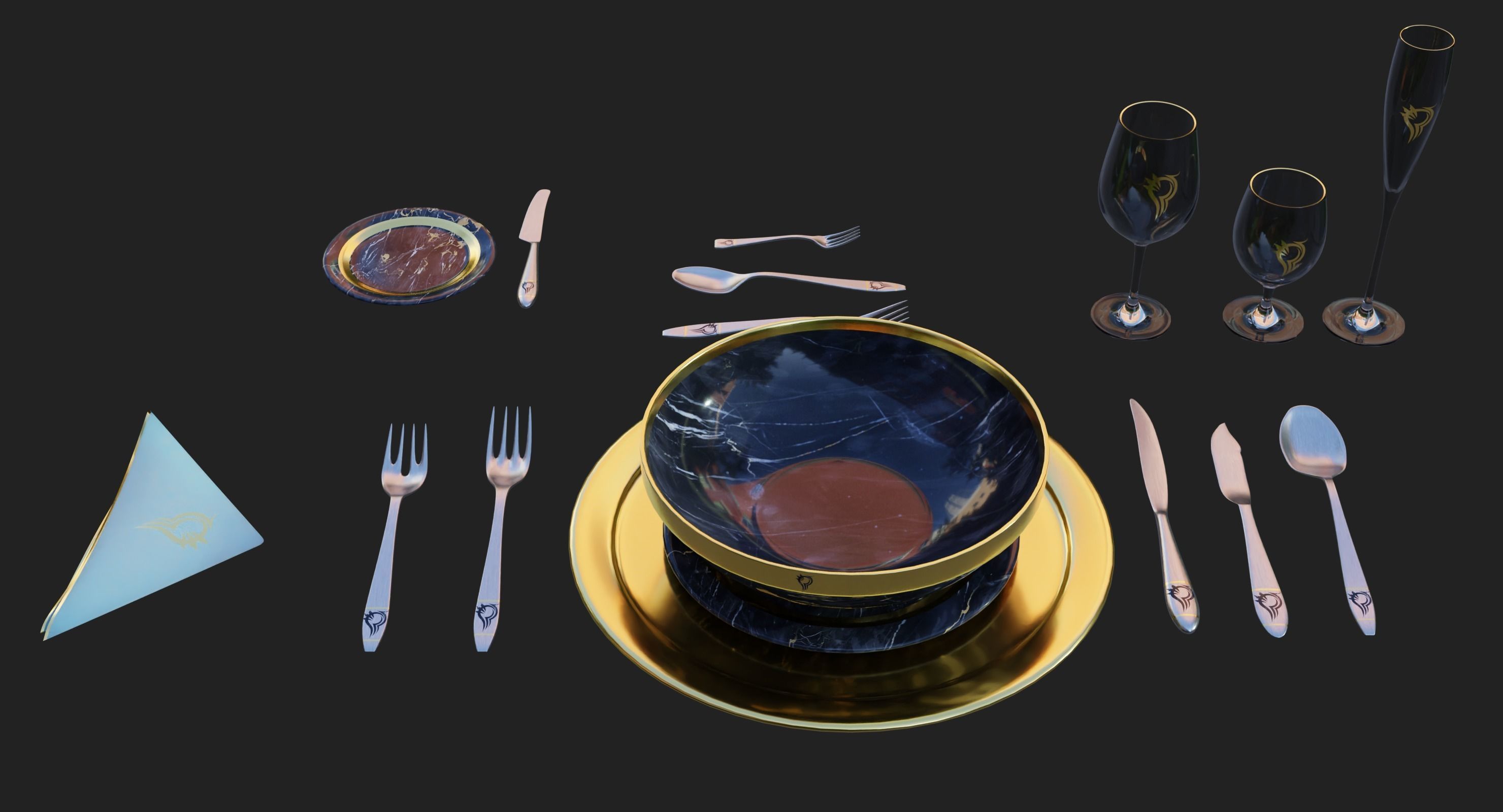 Royal Tableware 3D model_1