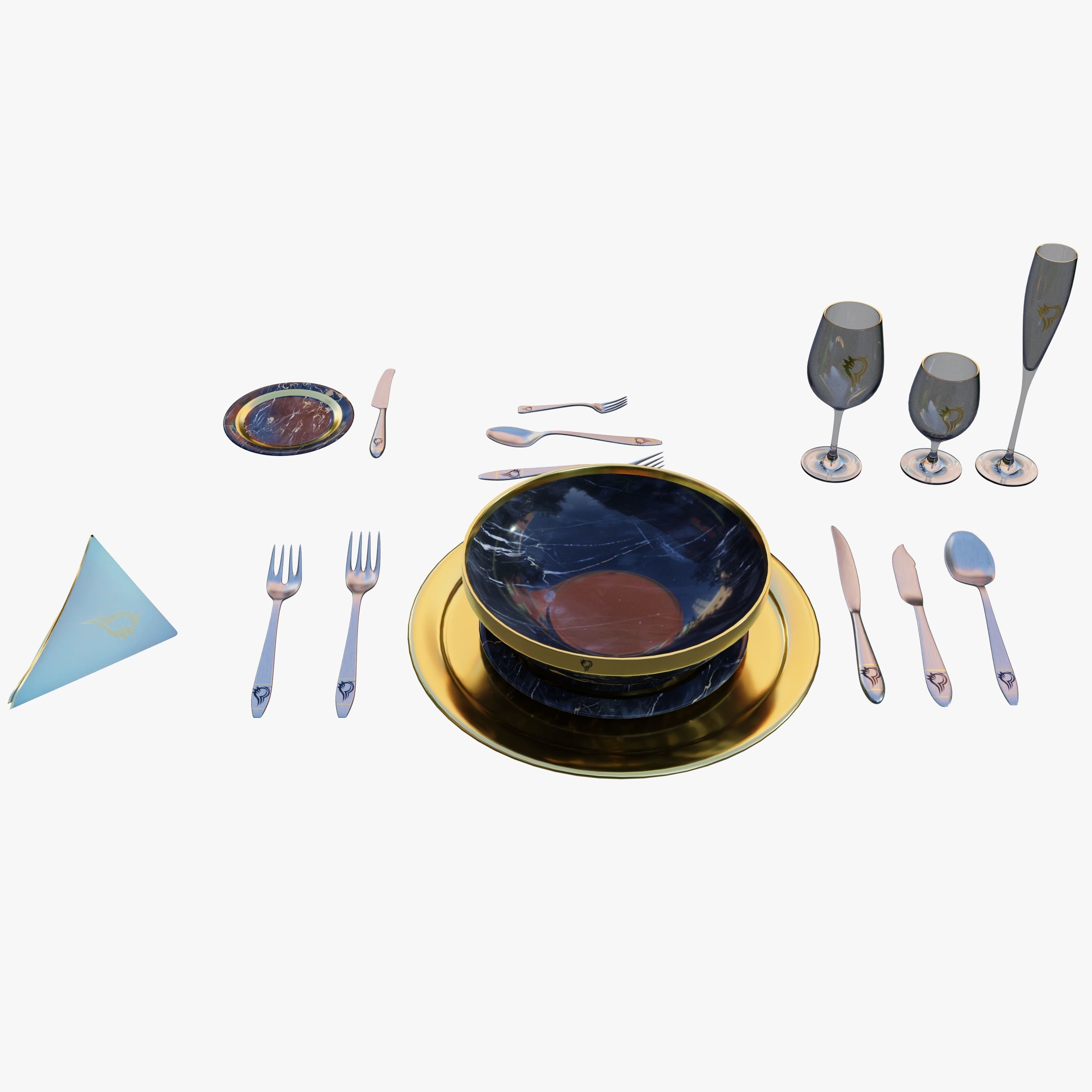 Royal Tableware 3D model CGTrader