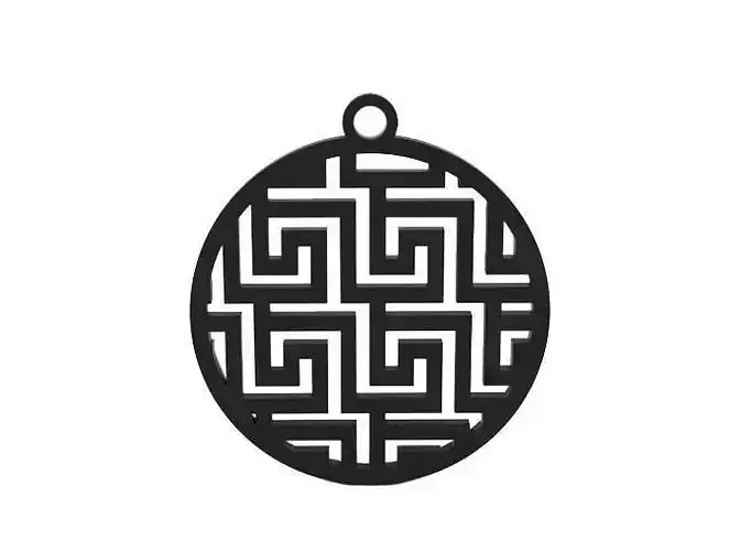 Earring greek key pendant