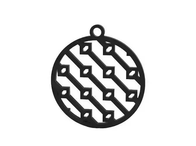 Earring pendant with geometric patterns