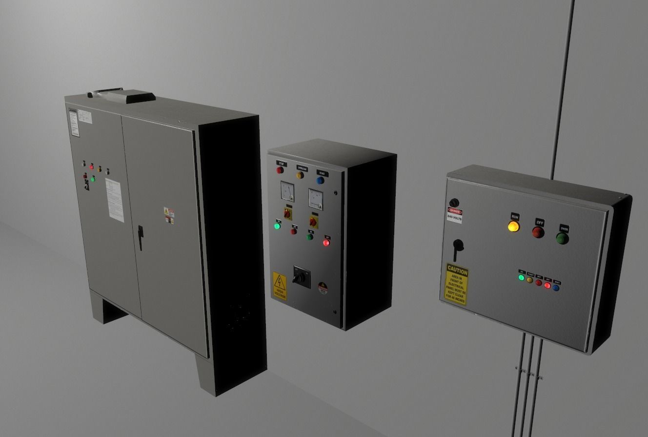 Factory control panels Low-poly 3D model_17