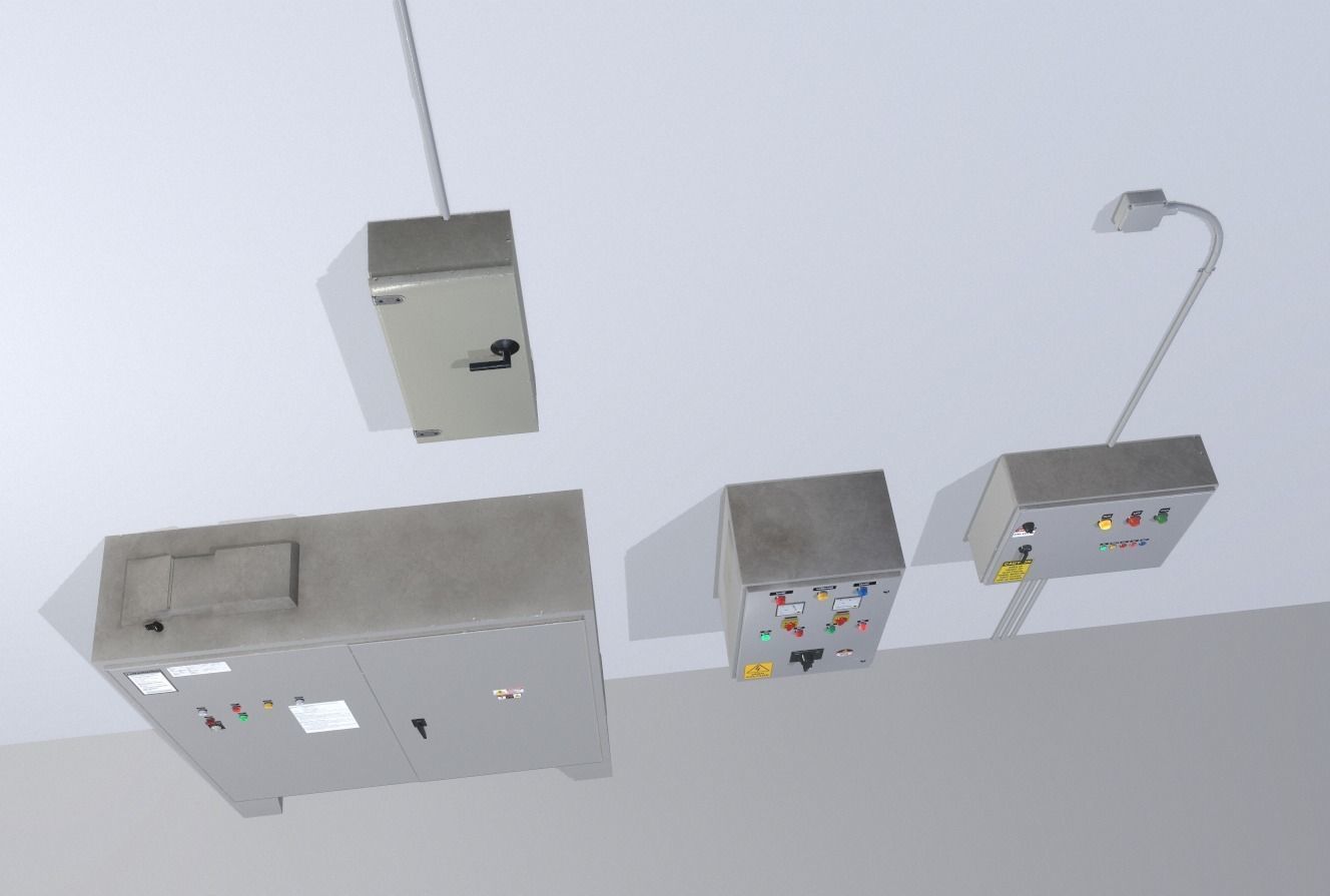 Factory control panels Low-poly 3D model_16