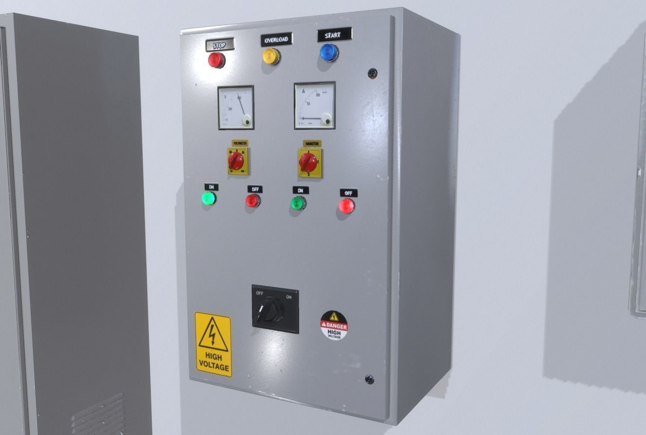 Factory control panels Low-poly 3D model_6