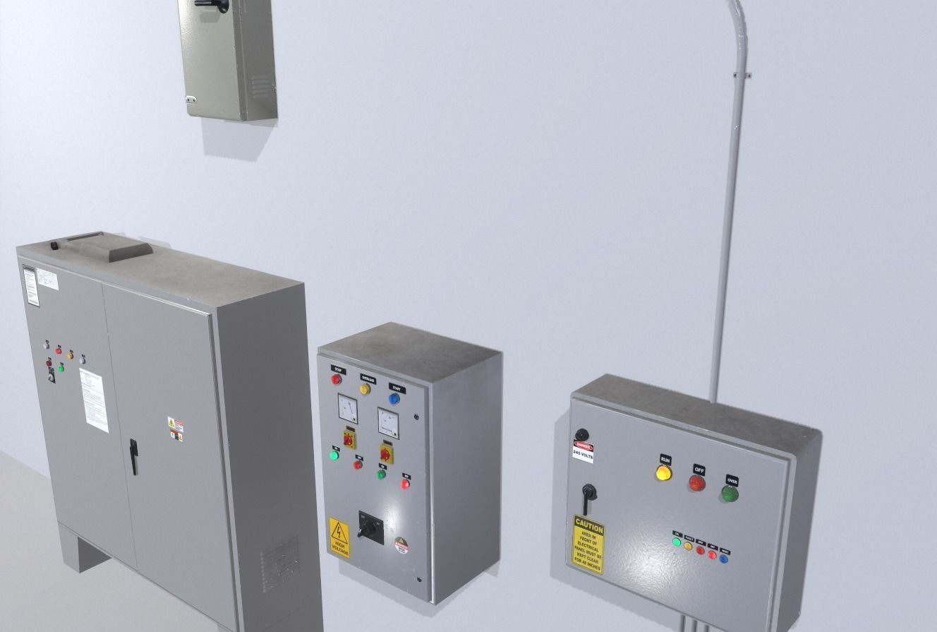 Factory control panels Low-poly 3D model_15