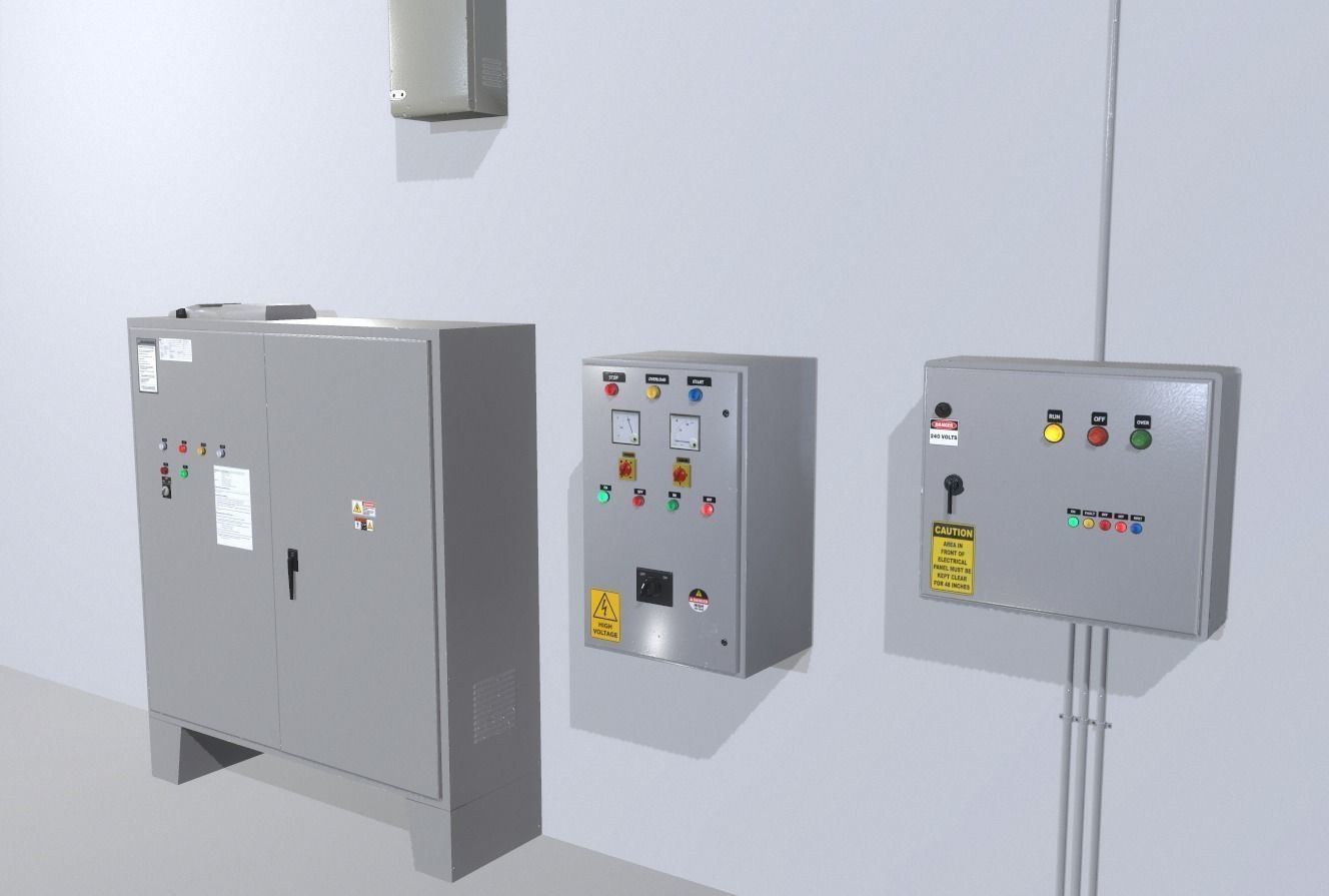 Factory control panels Low-poly 3D model_2
