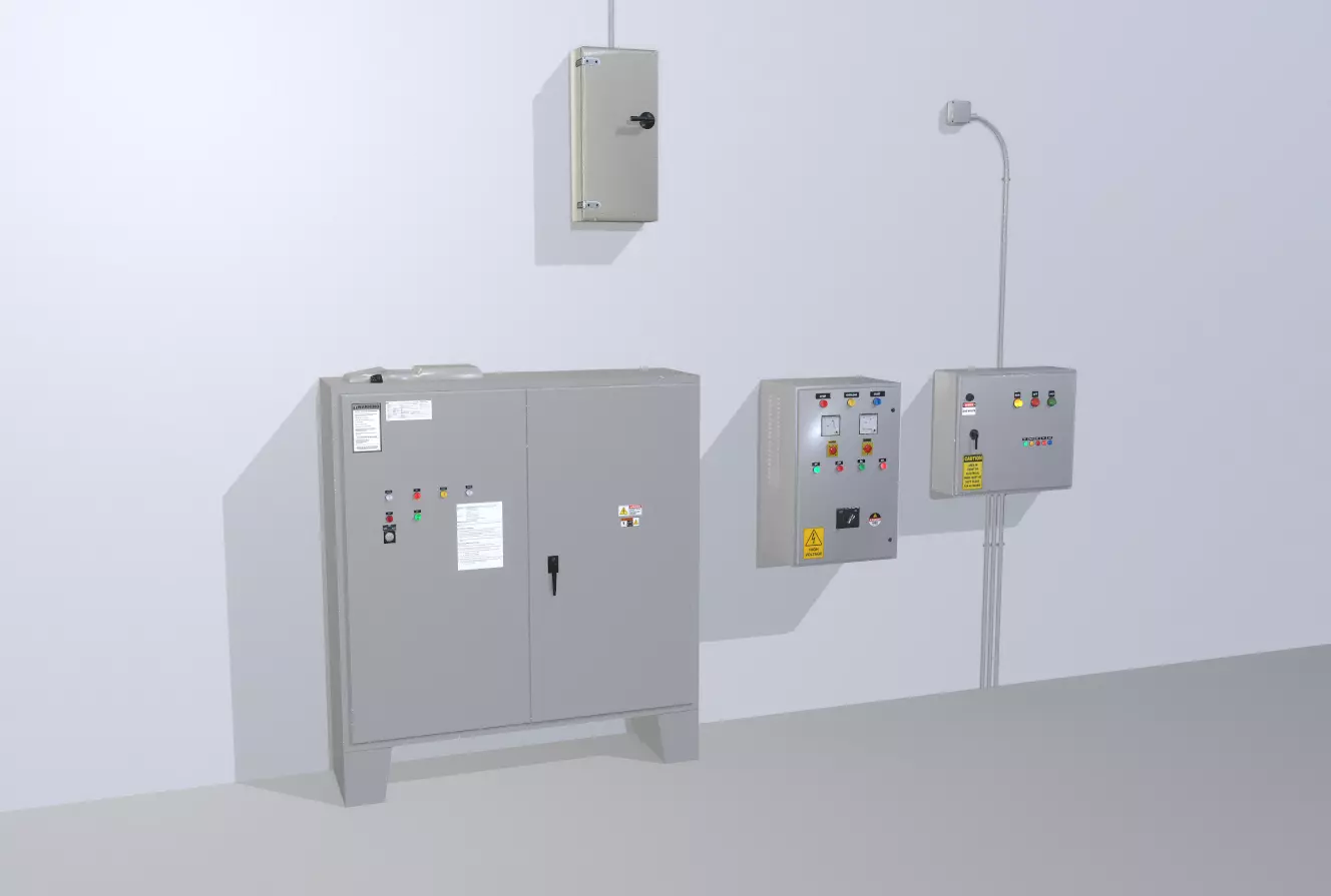 Factory control panels Low-poly 3D model_0