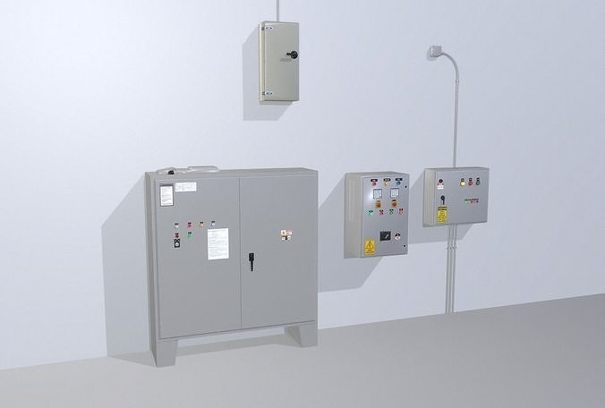 Factory control panels Low-poly 3D model