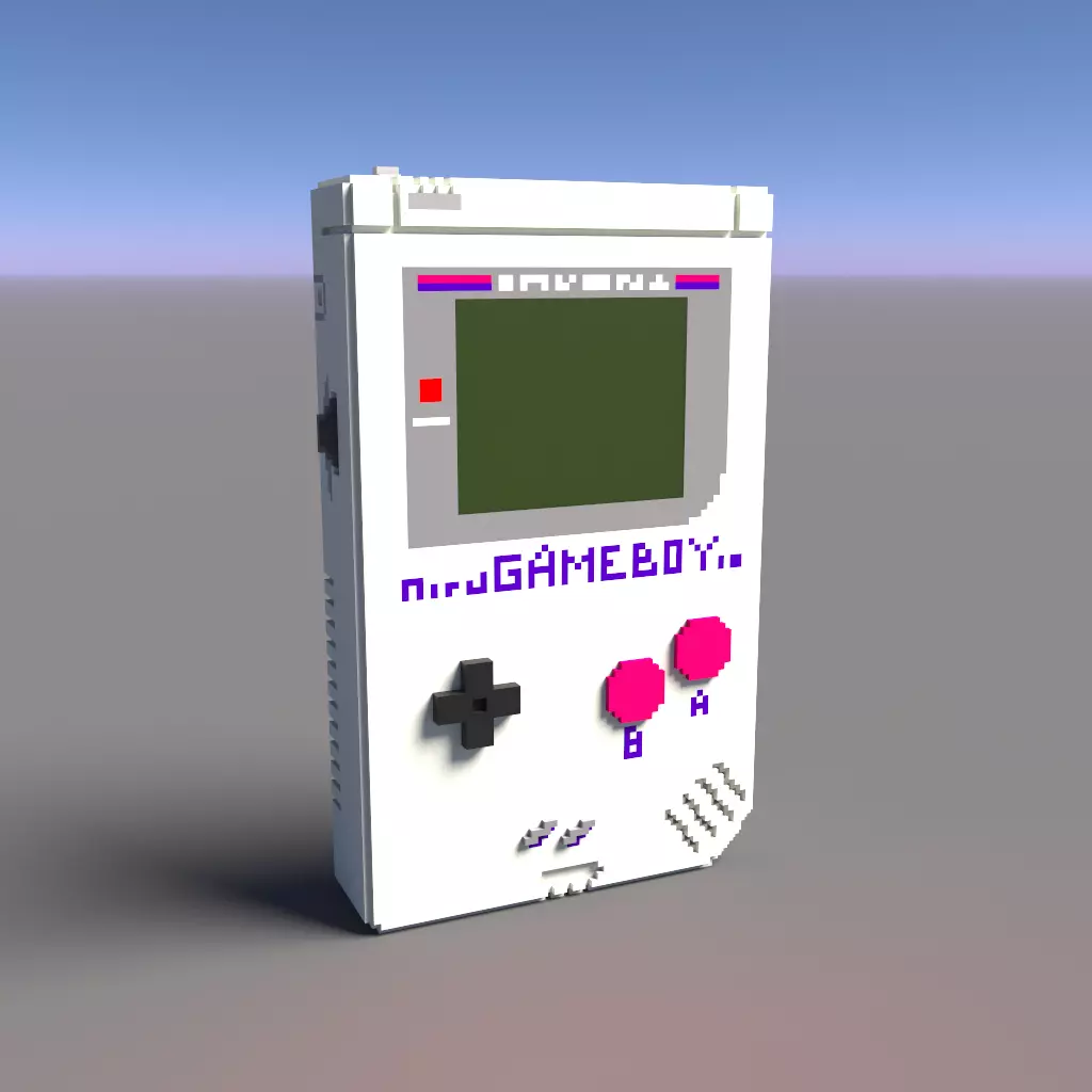 Voxel Game Boy Nintendo  Low-poly 3D model_0