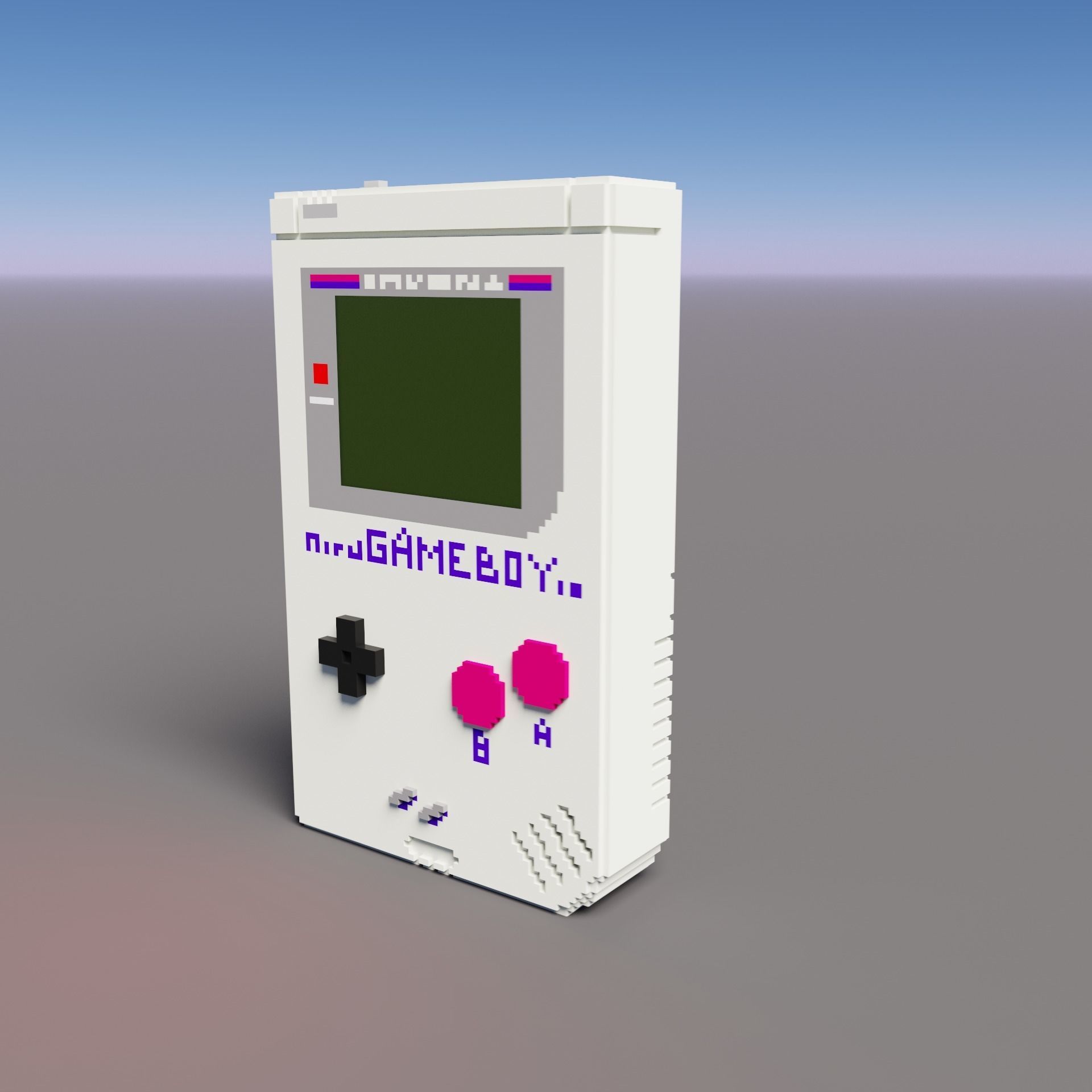 Voxel Game Boy Nintendo  Low-poly 3D model_2