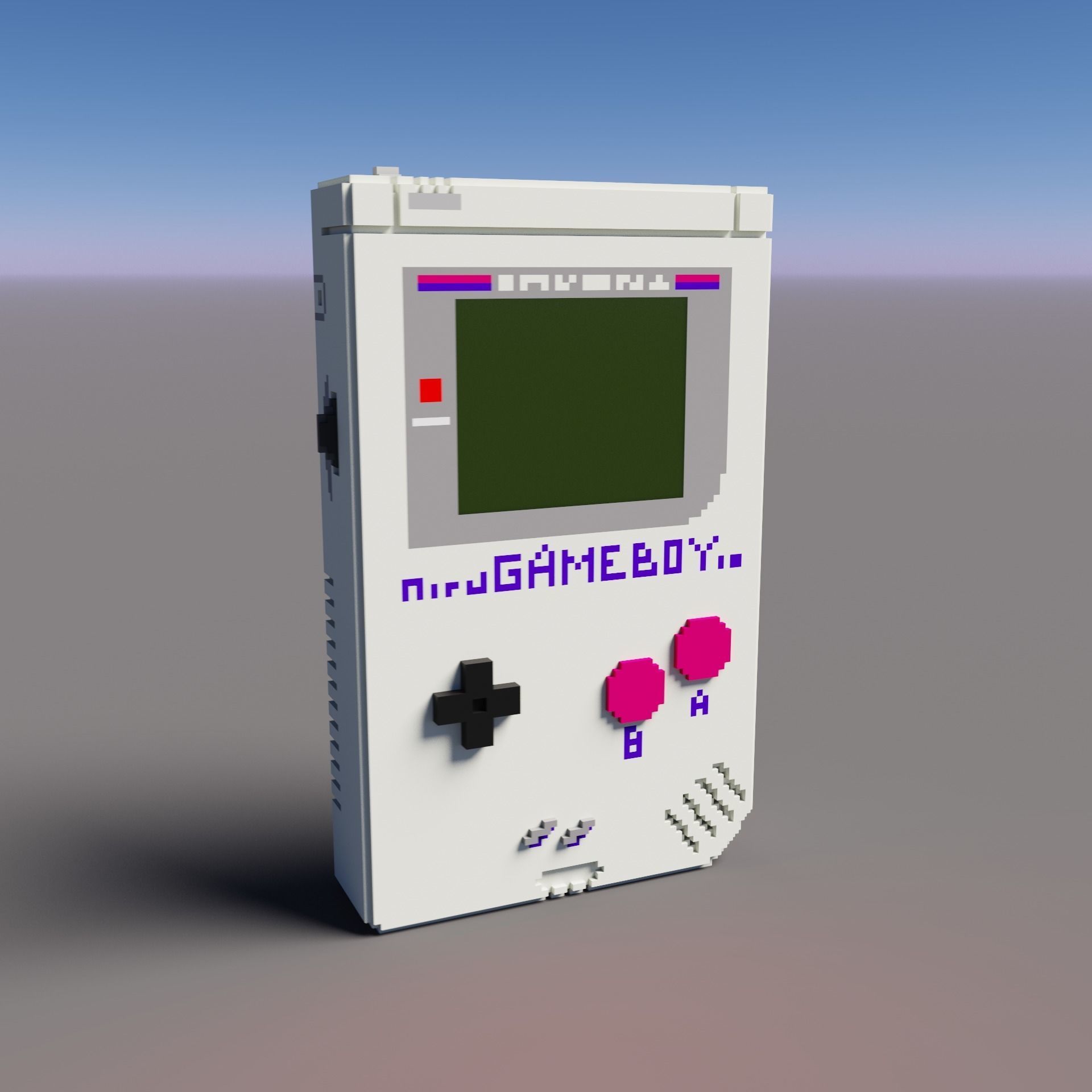 Voxel Game Boy Nintendo  Low-poly 3D model_1