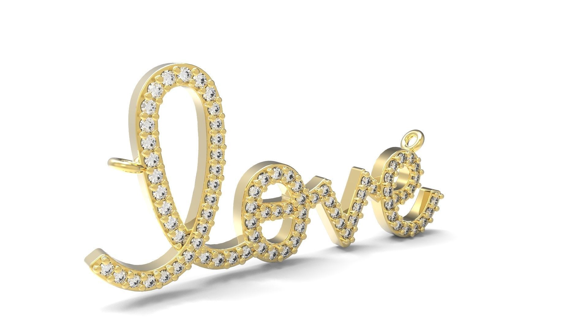 pendant name love 3D print model_3