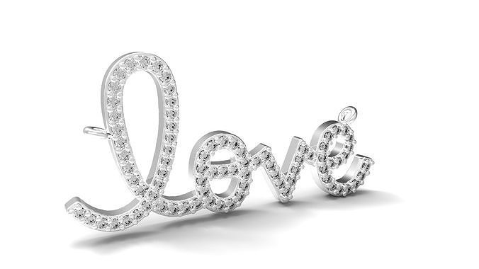 pendant name love 3D print model