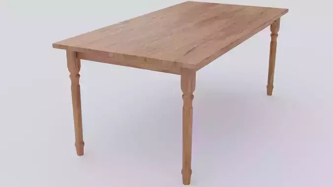 Table wood optimized UE4 Low-poly 3D model