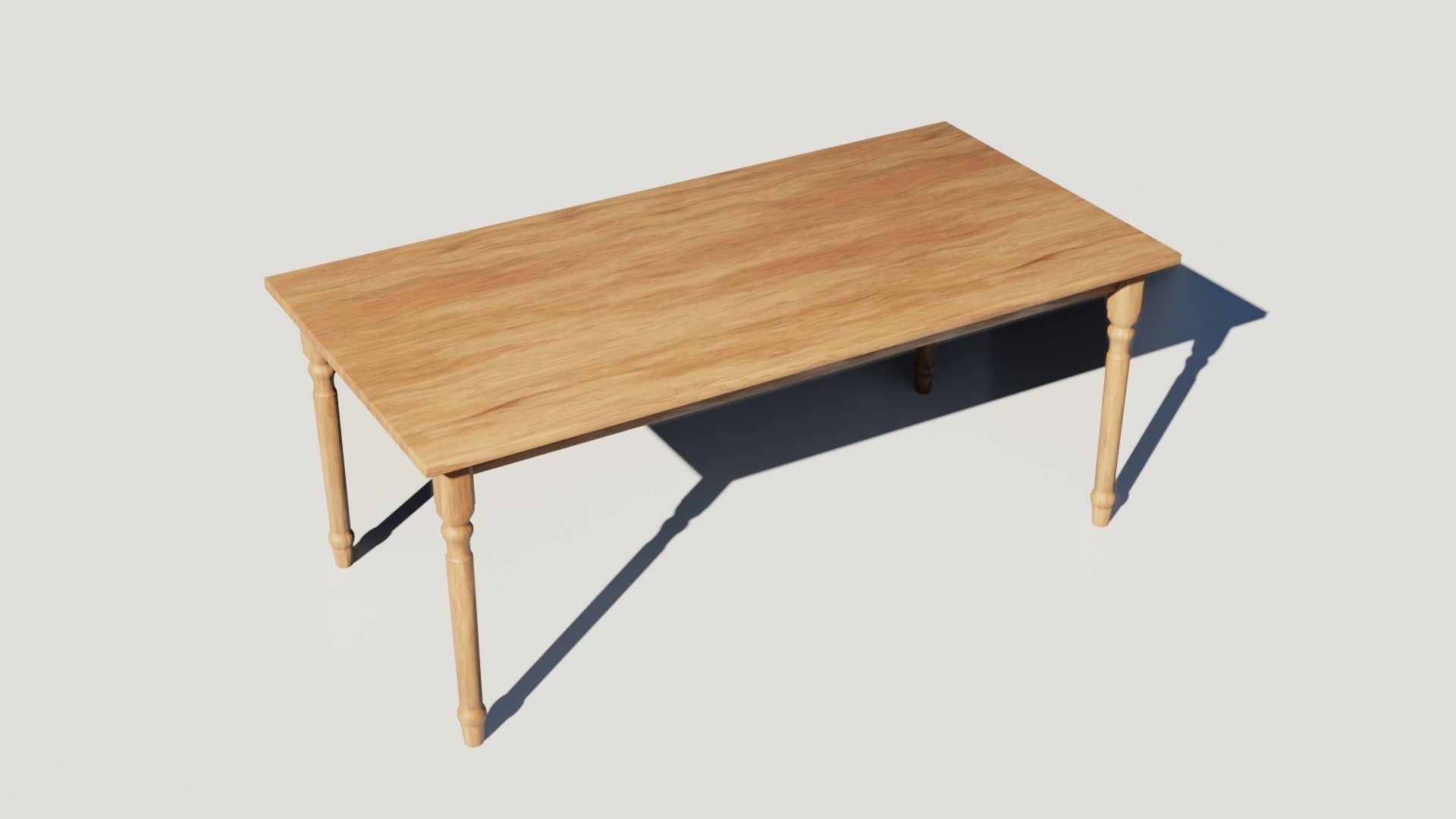 Table wood optimized UE4 Low-poly 3D model Low-poly 3D model_5