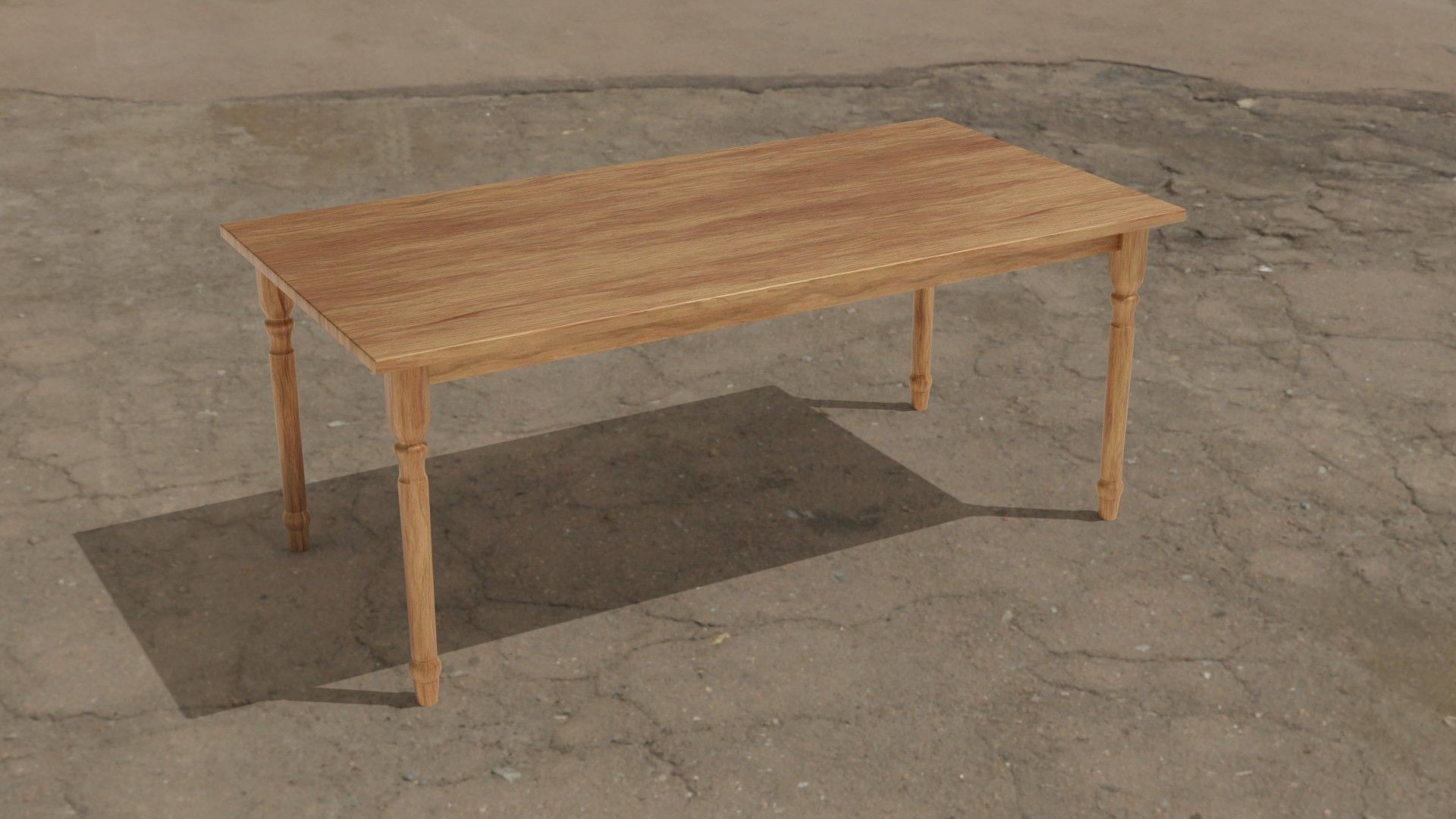 Table wood optimized UE4 Low-poly 3D model Low-poly 3D model_1
