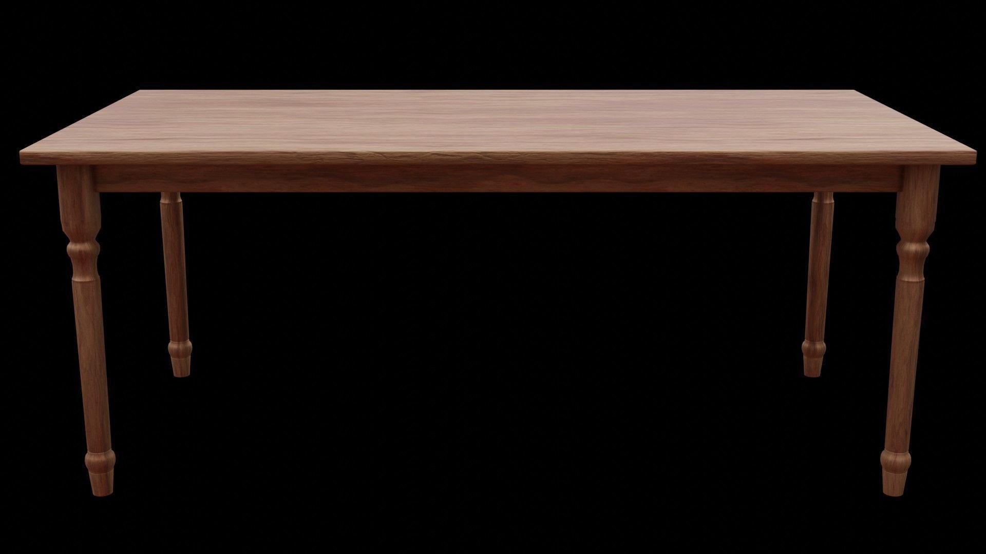 Table wood optimized UE4 Low-poly 3D model Low-poly 3D model_3