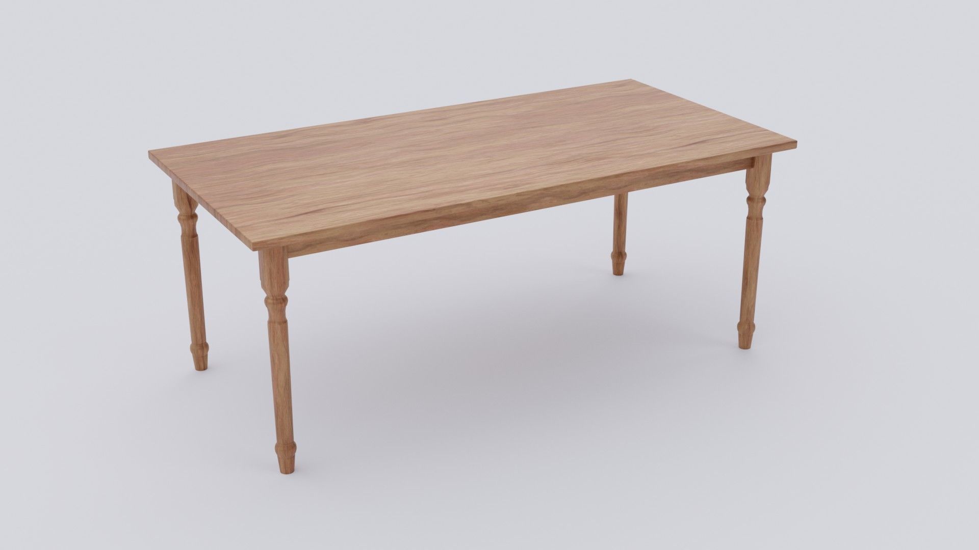 Table wood optimized UE4 Low-poly 3D model Low-poly 3D model_2