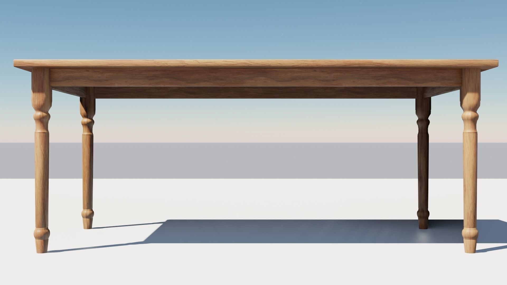 Table wood optimized UE4 Low-poly 3D model Low-poly 3D model_4