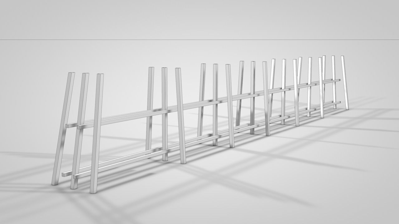 Old Wooden Railway Bridge Low-poly 3D model_13