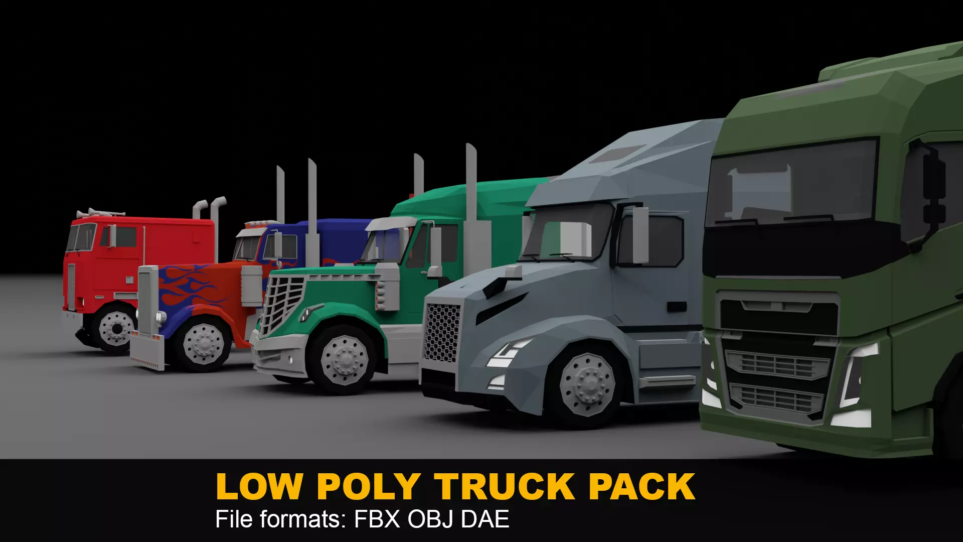 LOW POLY - TRUCK PACK  Low-poly 3D model_0