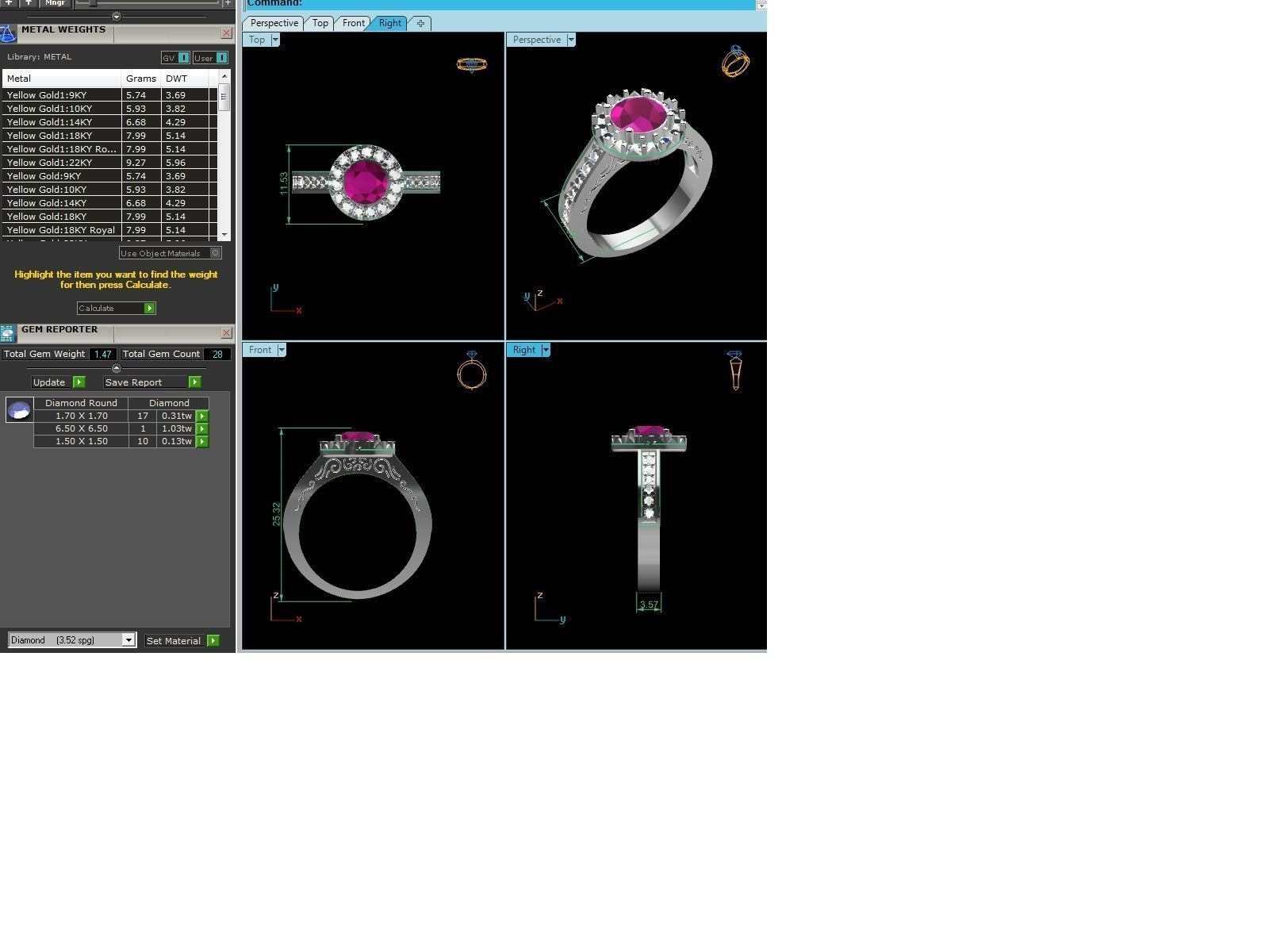 Women solitaire ring 3dm render detail 3D print model_1