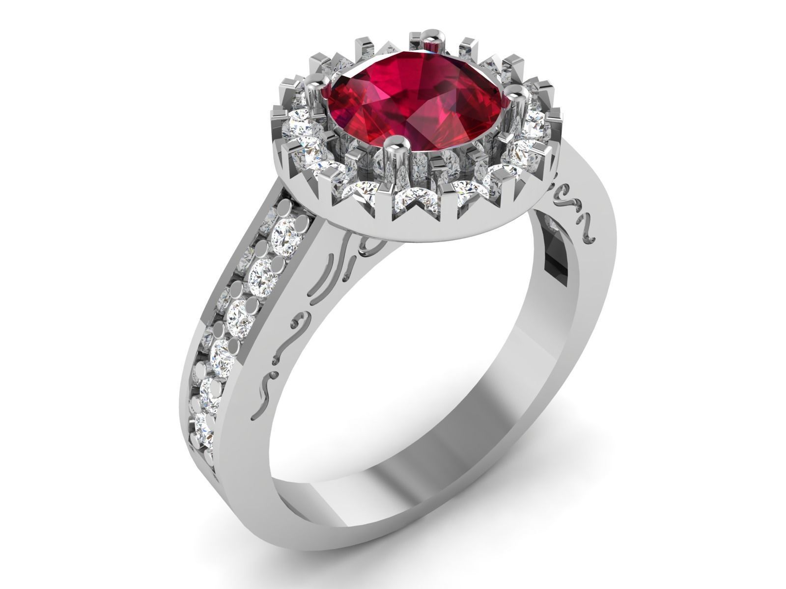 Women solitaire ring 3dm render detail 3D print model_3