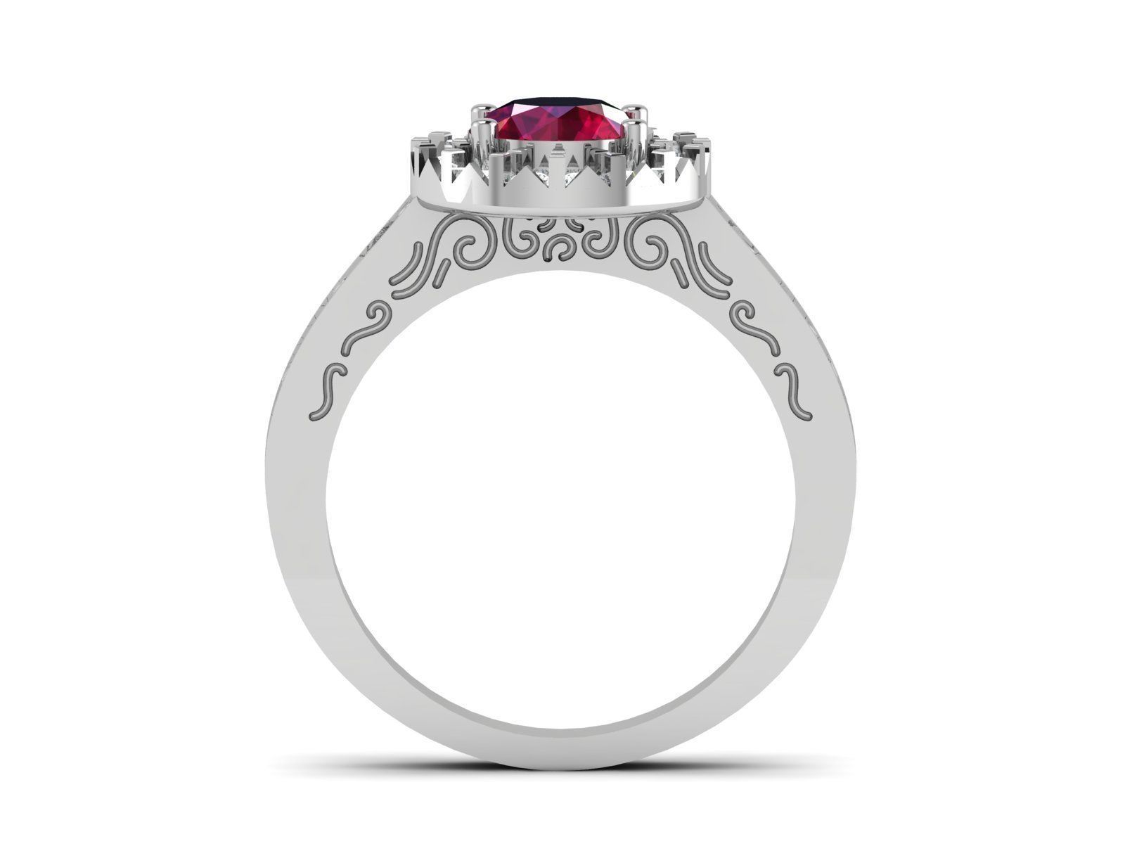 Women solitaire ring 3dm render detail 3D print model_4