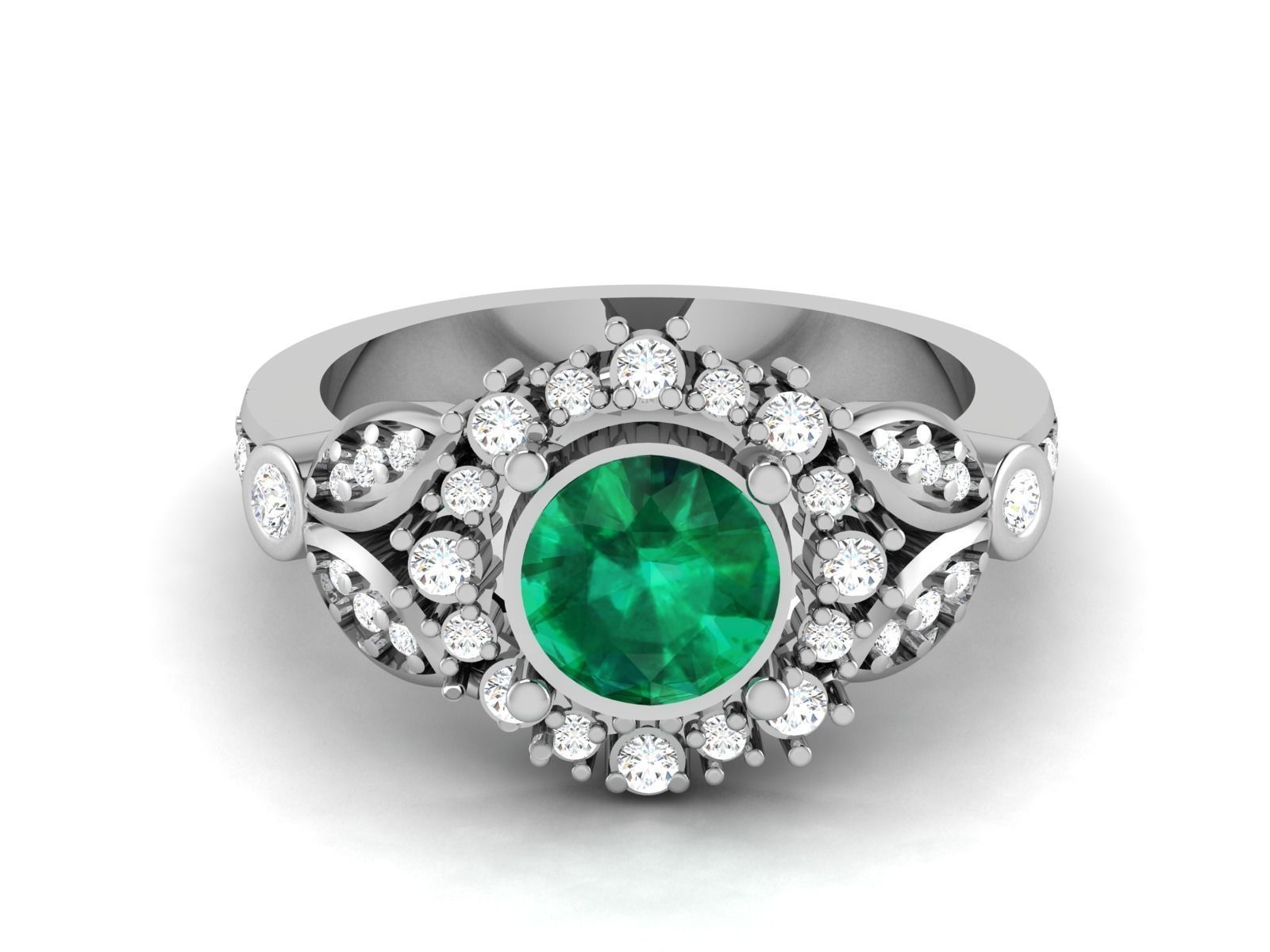 Women solitaire ring 3dm render detail 3D print model_4