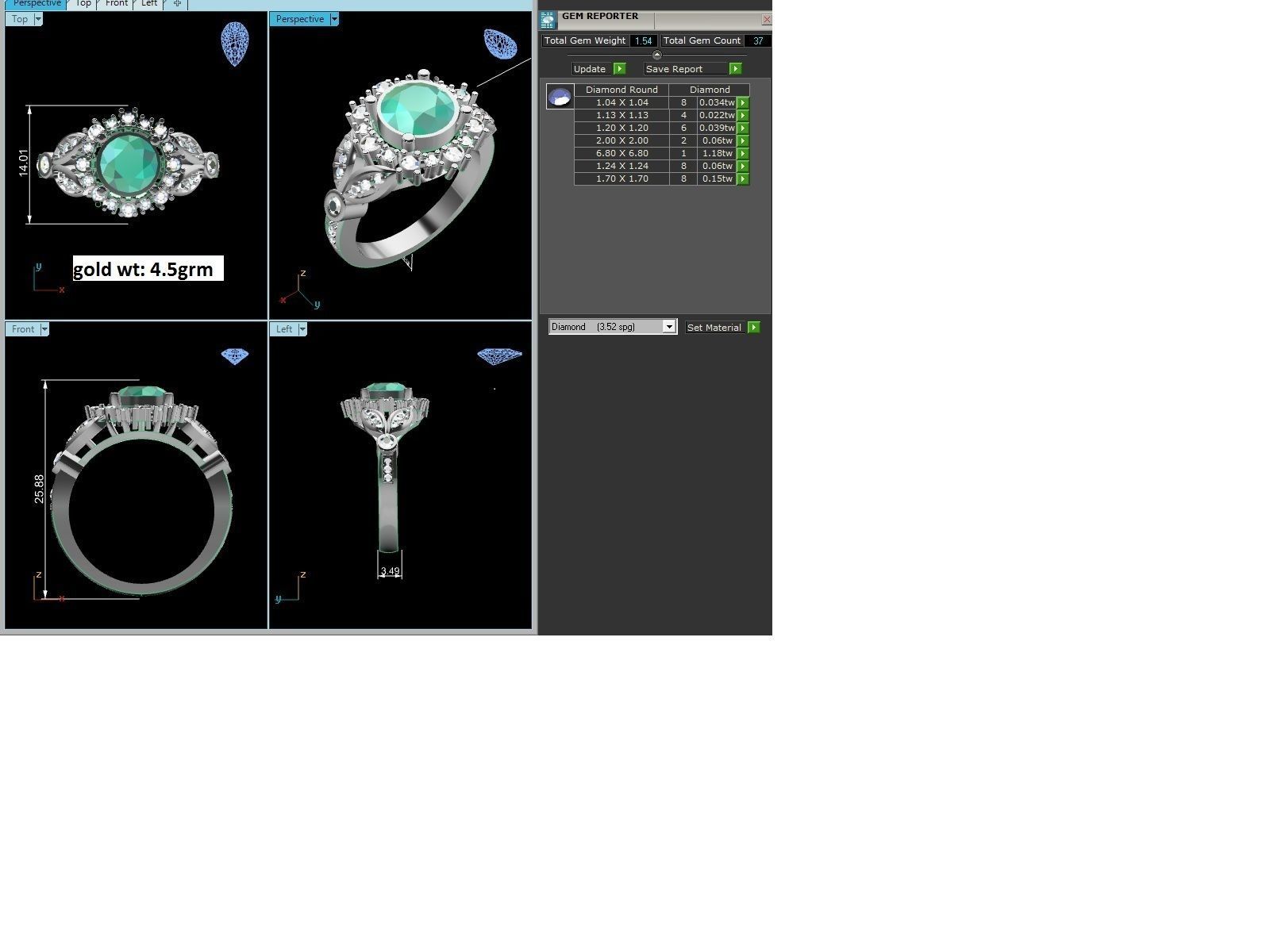 Women solitaire ring 3dm render detail 3D print model_1