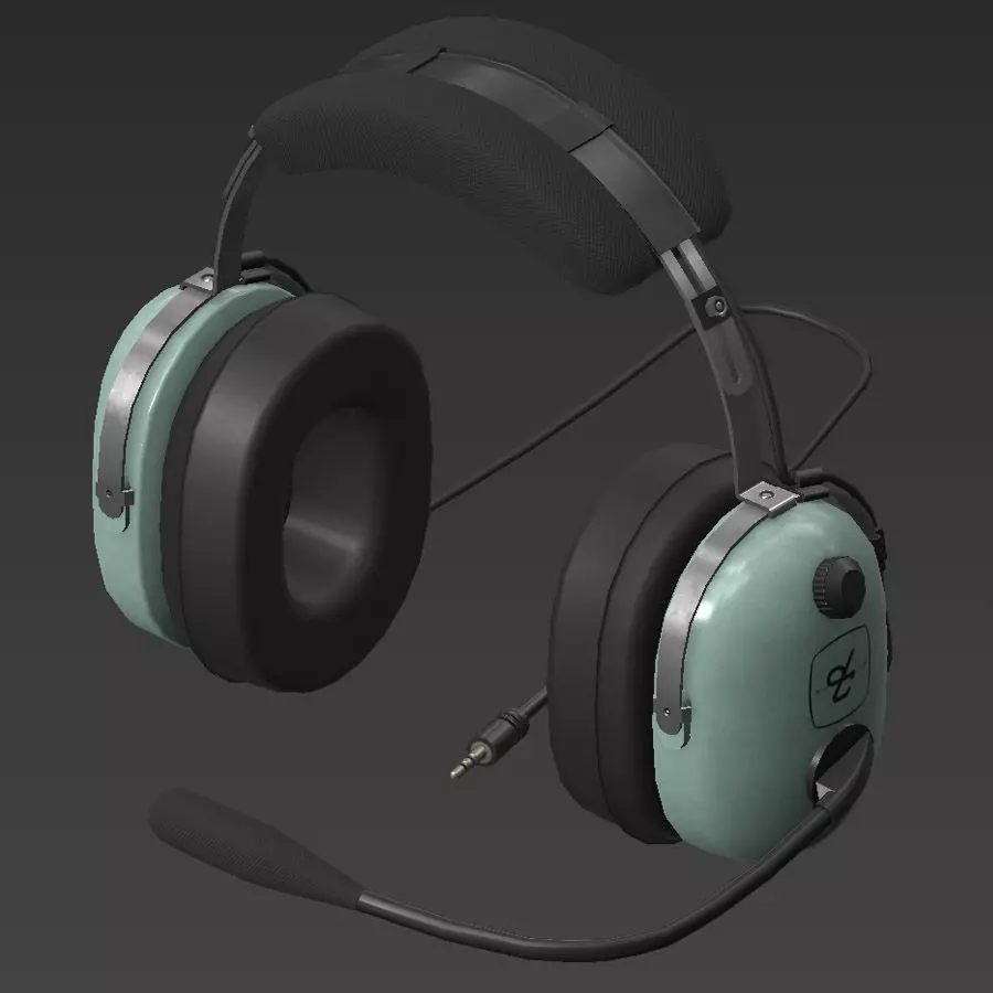 Headset Low-poly 3D model_0