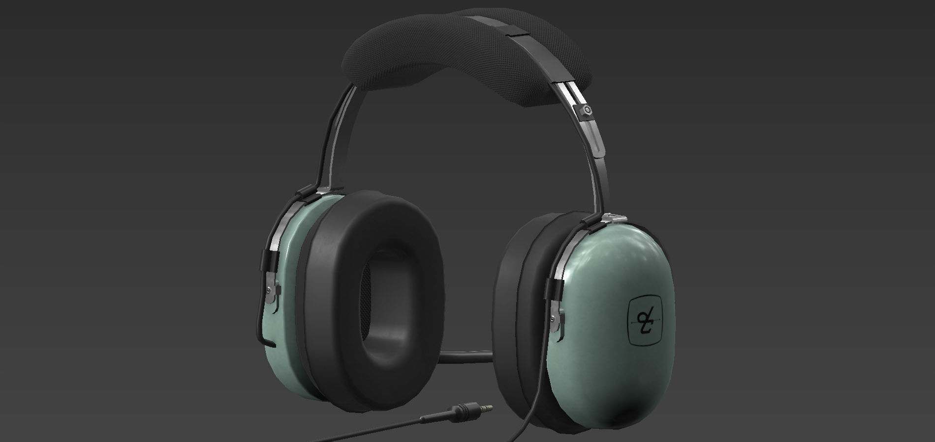 Headset Low-poly 3D model_3