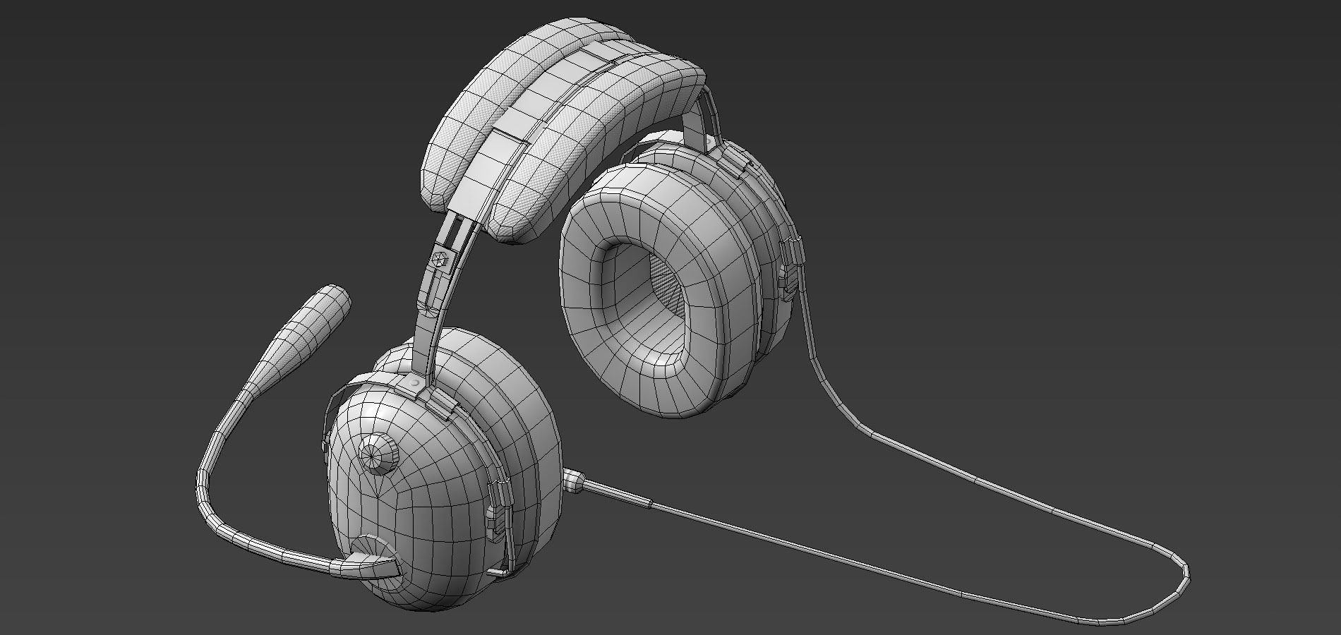 Headset Low-poly 3D model_5