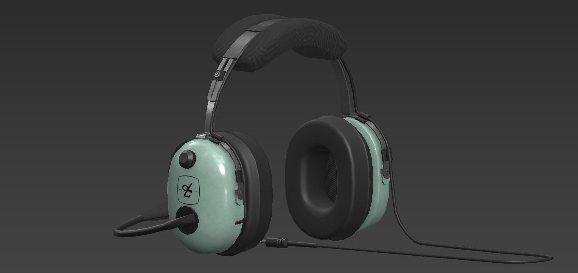 Headset Low-poly 3D model_2