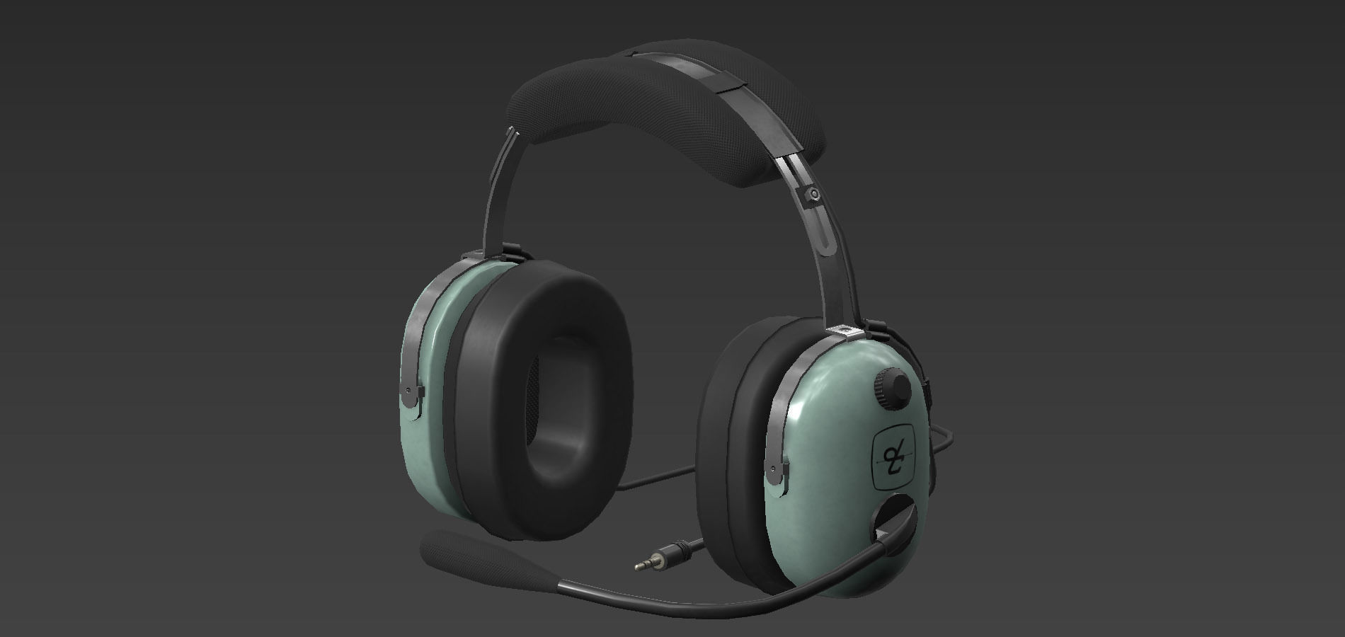 Headset Low-poly 3D model_1