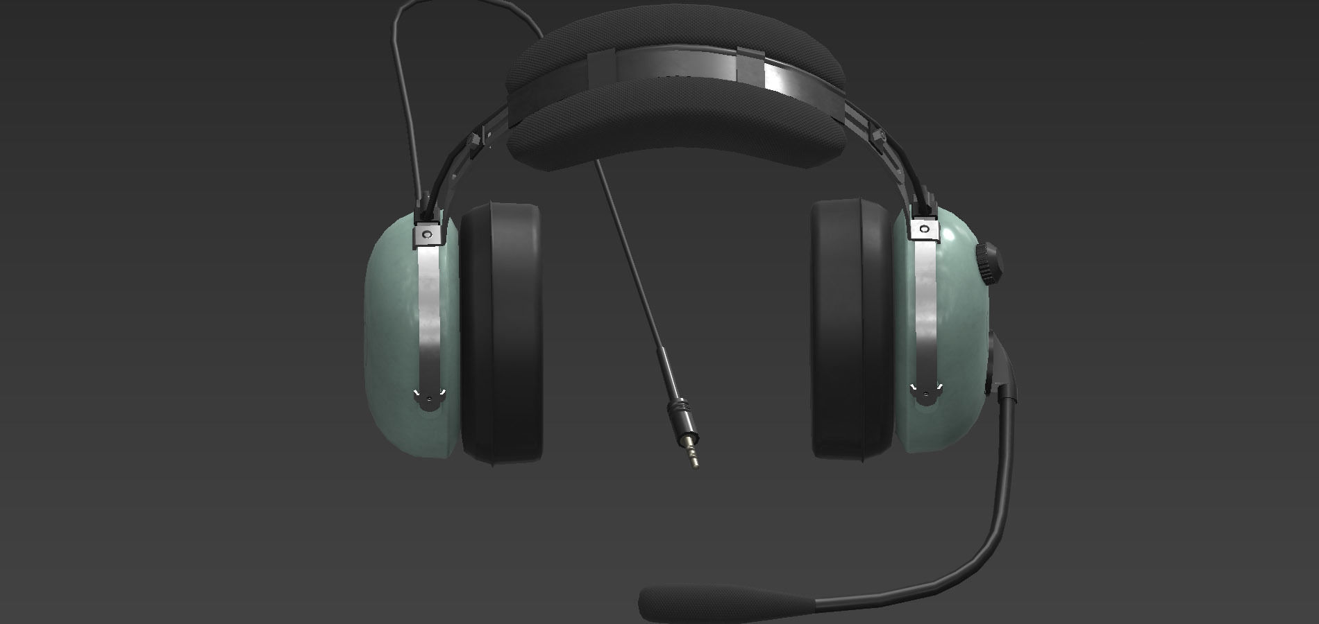 Headset Low-poly 3D model_4