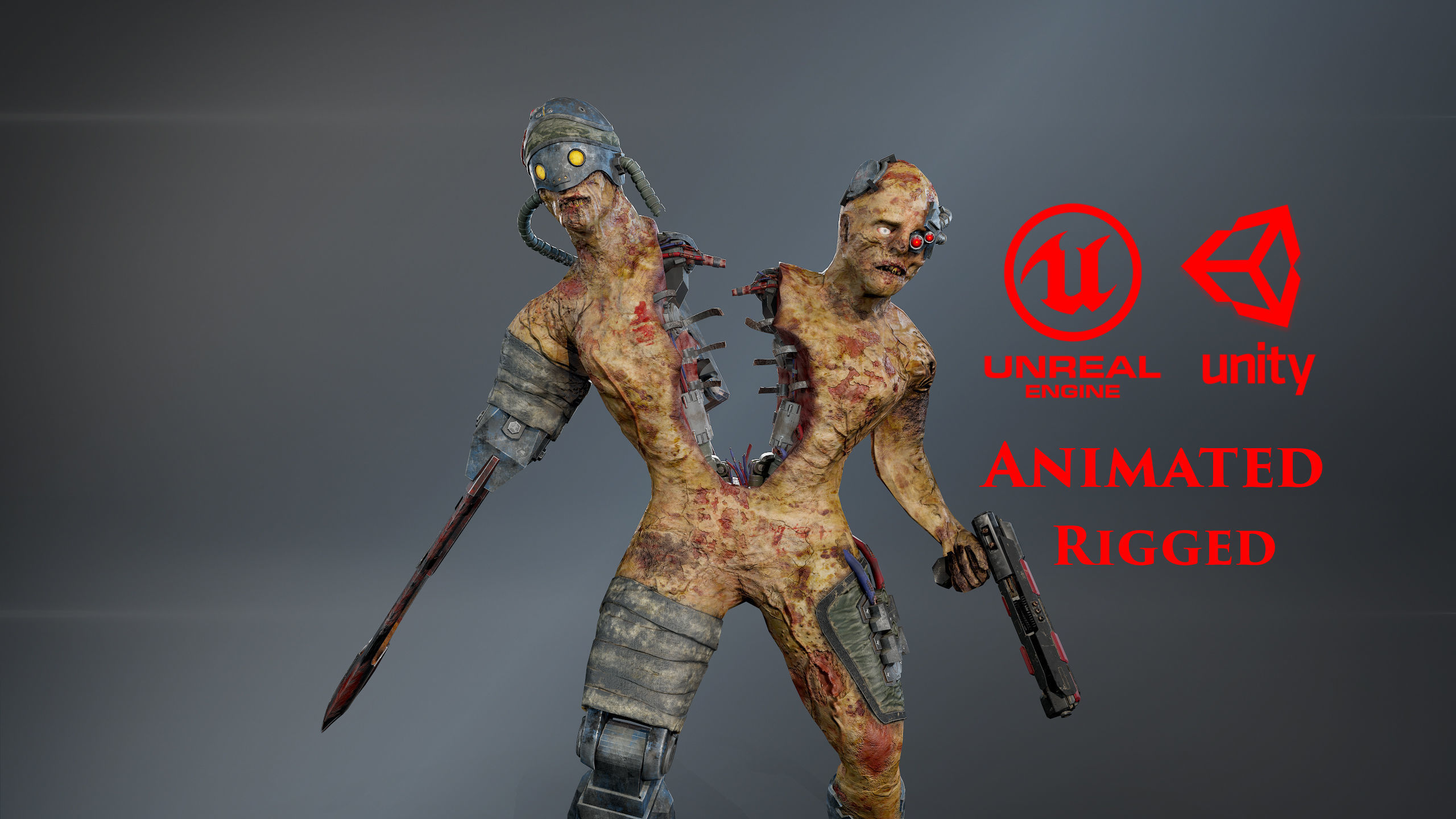 Cyber Monsters 2 Low-poly 3D model_0